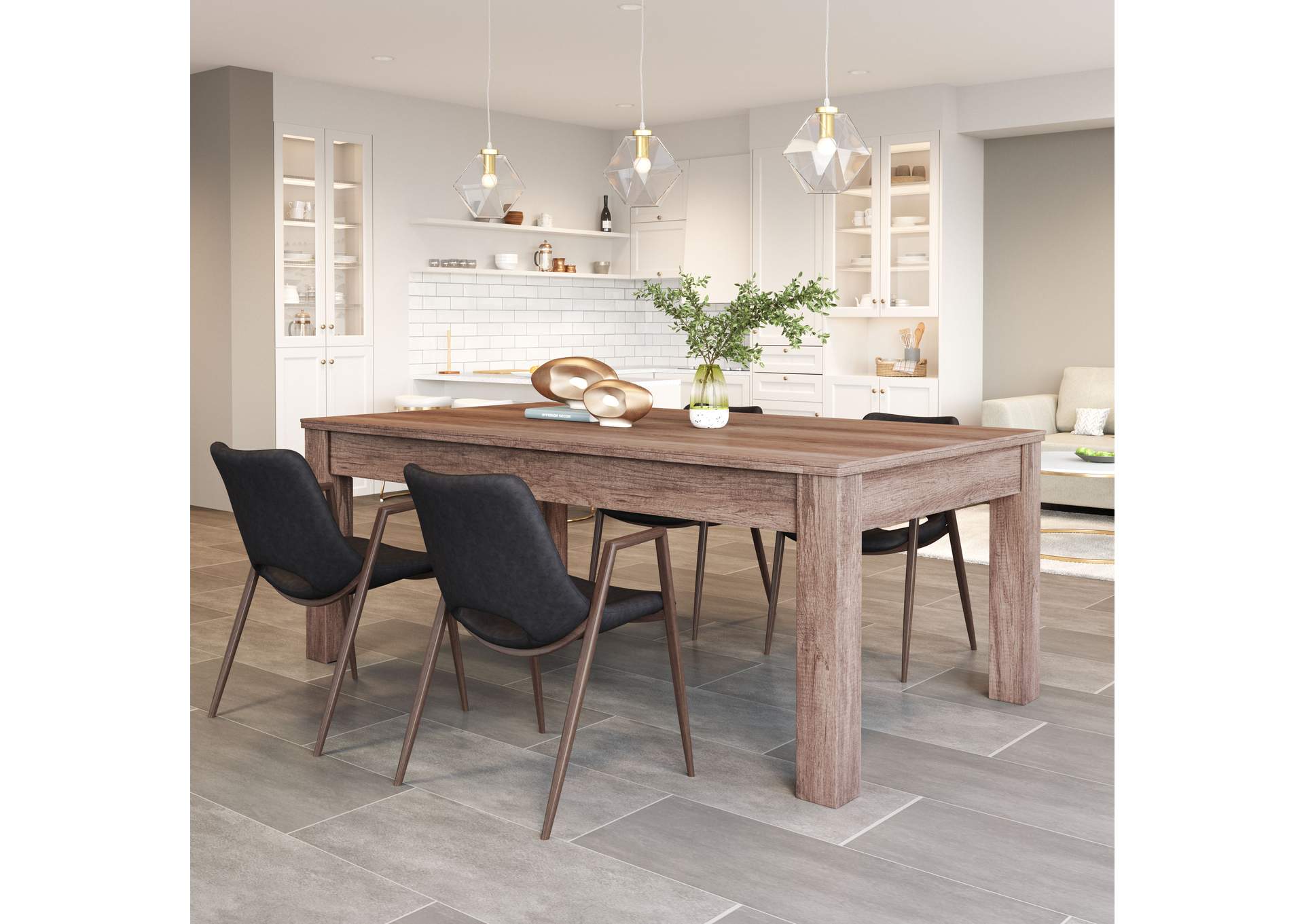 Desi Dining Chair (Set Of 2) Black & Walnut image 4