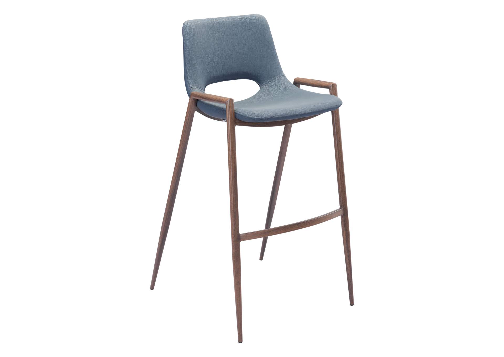Desi Barstool (Set Of 2) Azure Gray & Walnut image 4