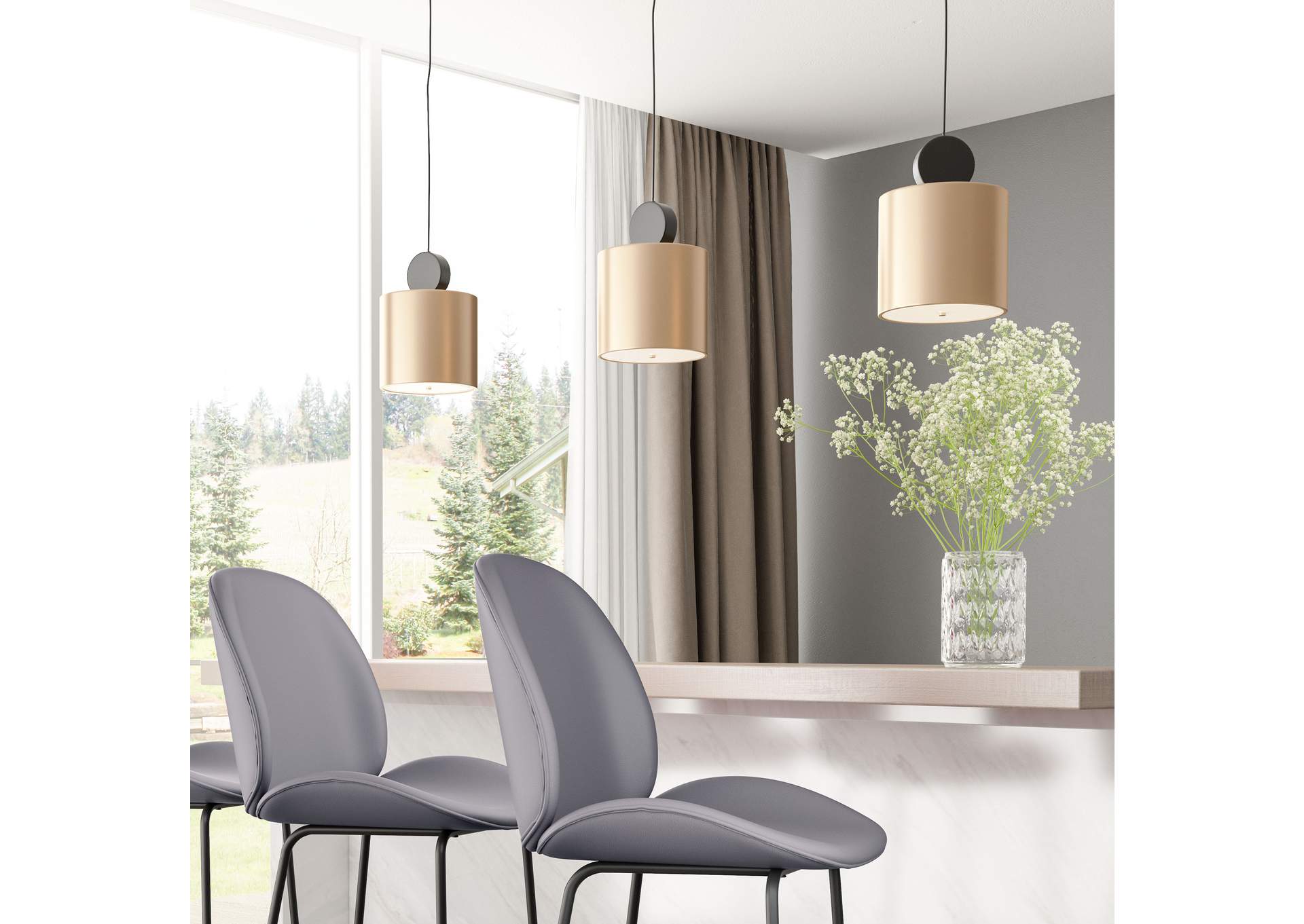 Myson Ceiling Lamp Gold & Black image 1