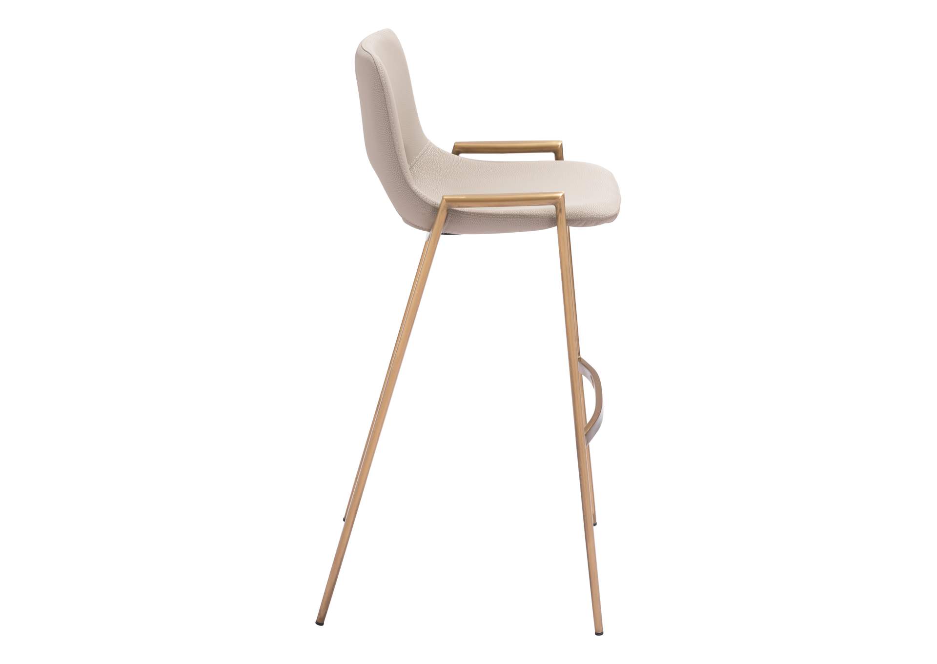 Desi Barstool (Set Of 2) Beige & Gold image 4