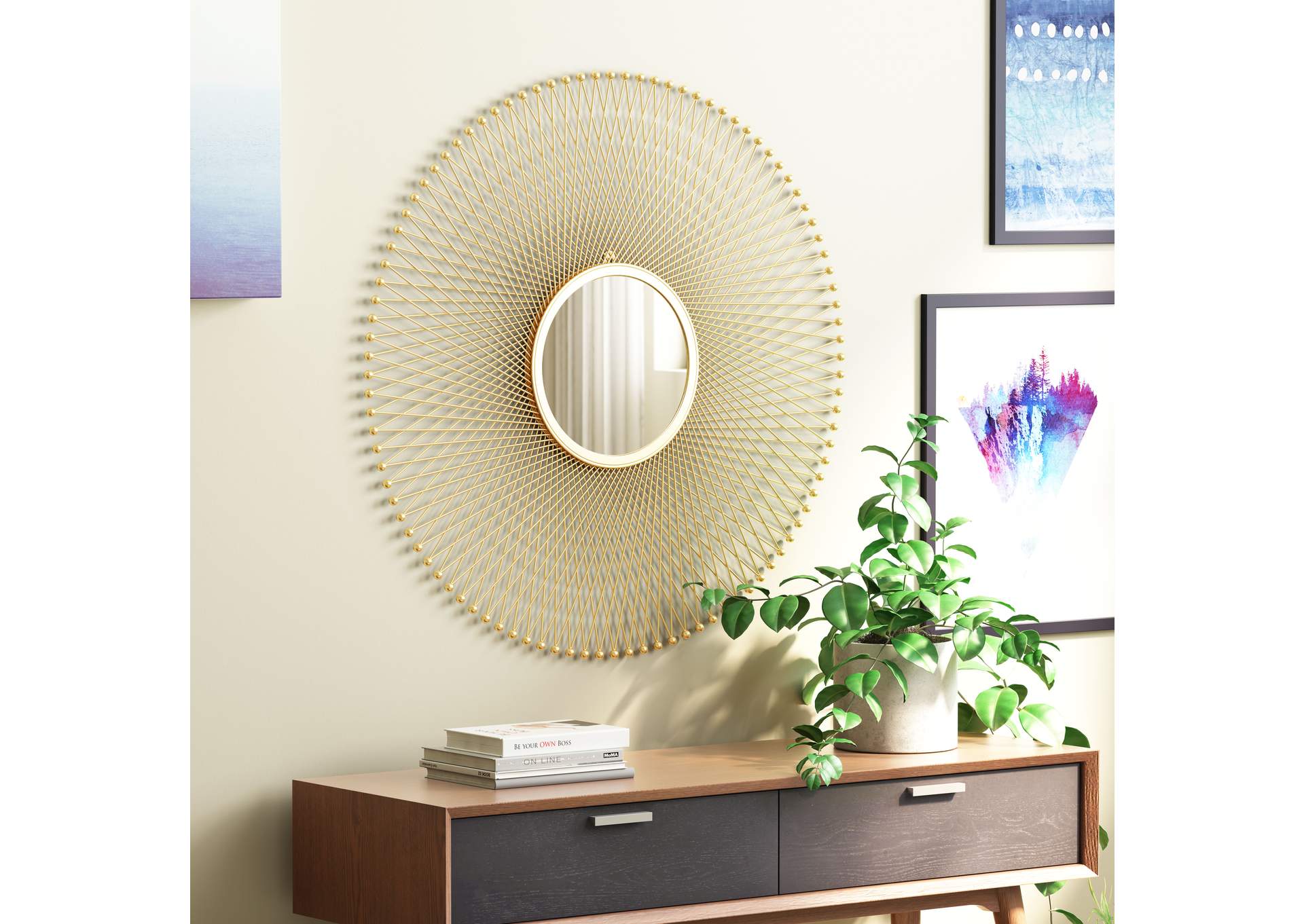 Glow Round Mirror Gold image 1