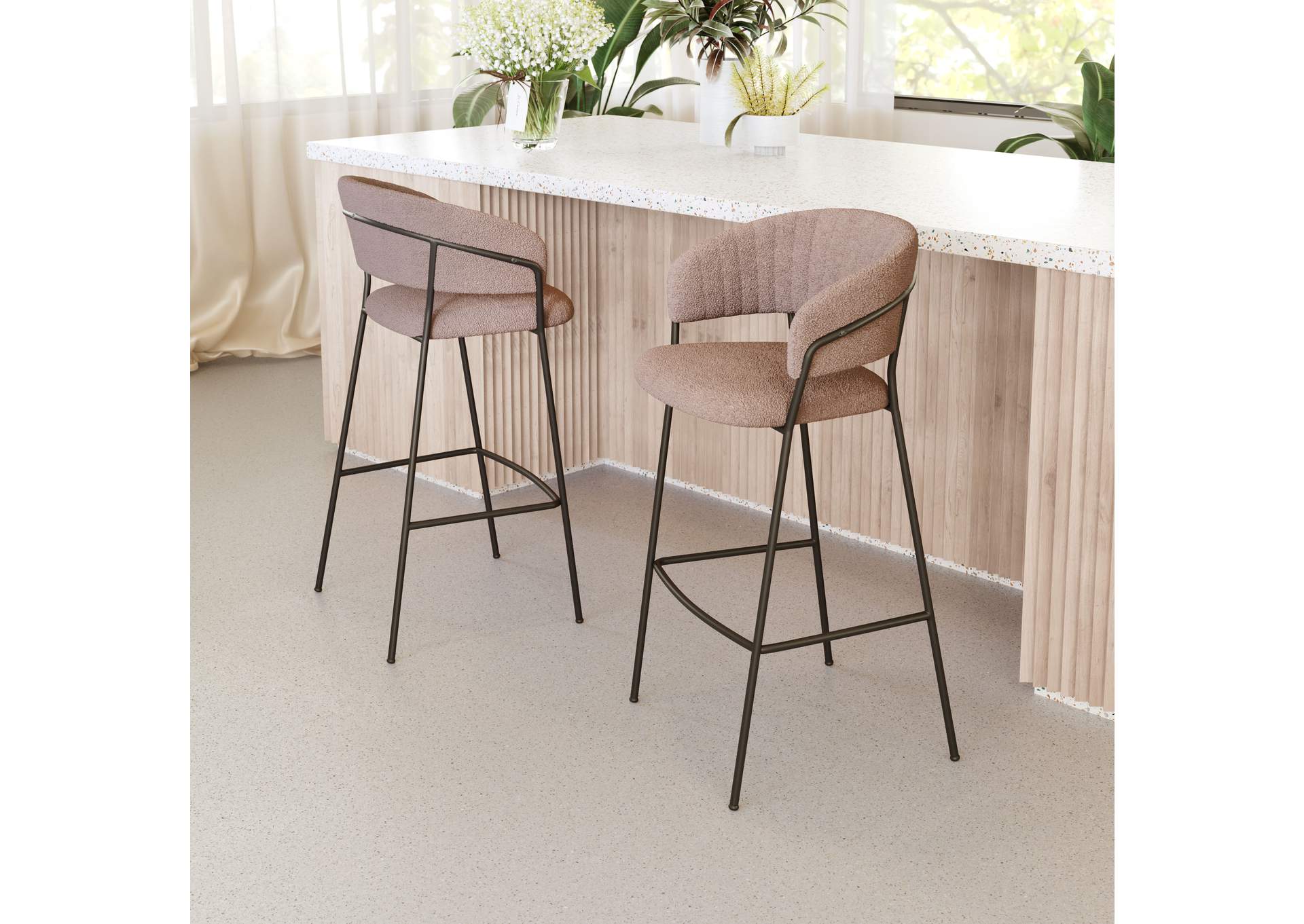 Josephine Barstool (Set Of 2) Brown image 1