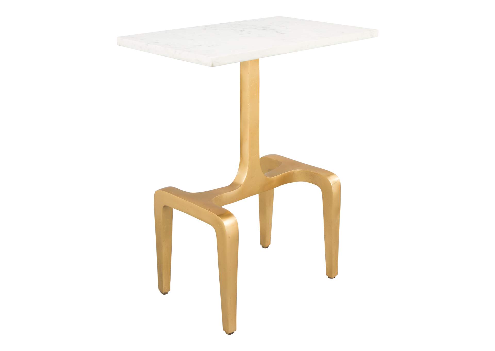 Clement Side Table White & Gold image 6