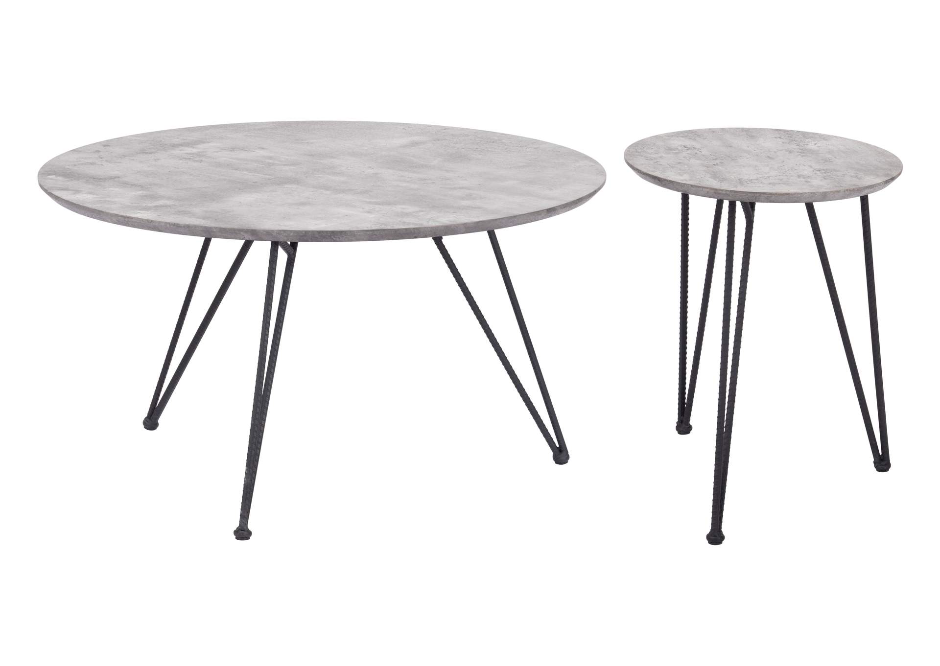Kerris Coffee Table Set (2-Piece) Gray & Black image 4