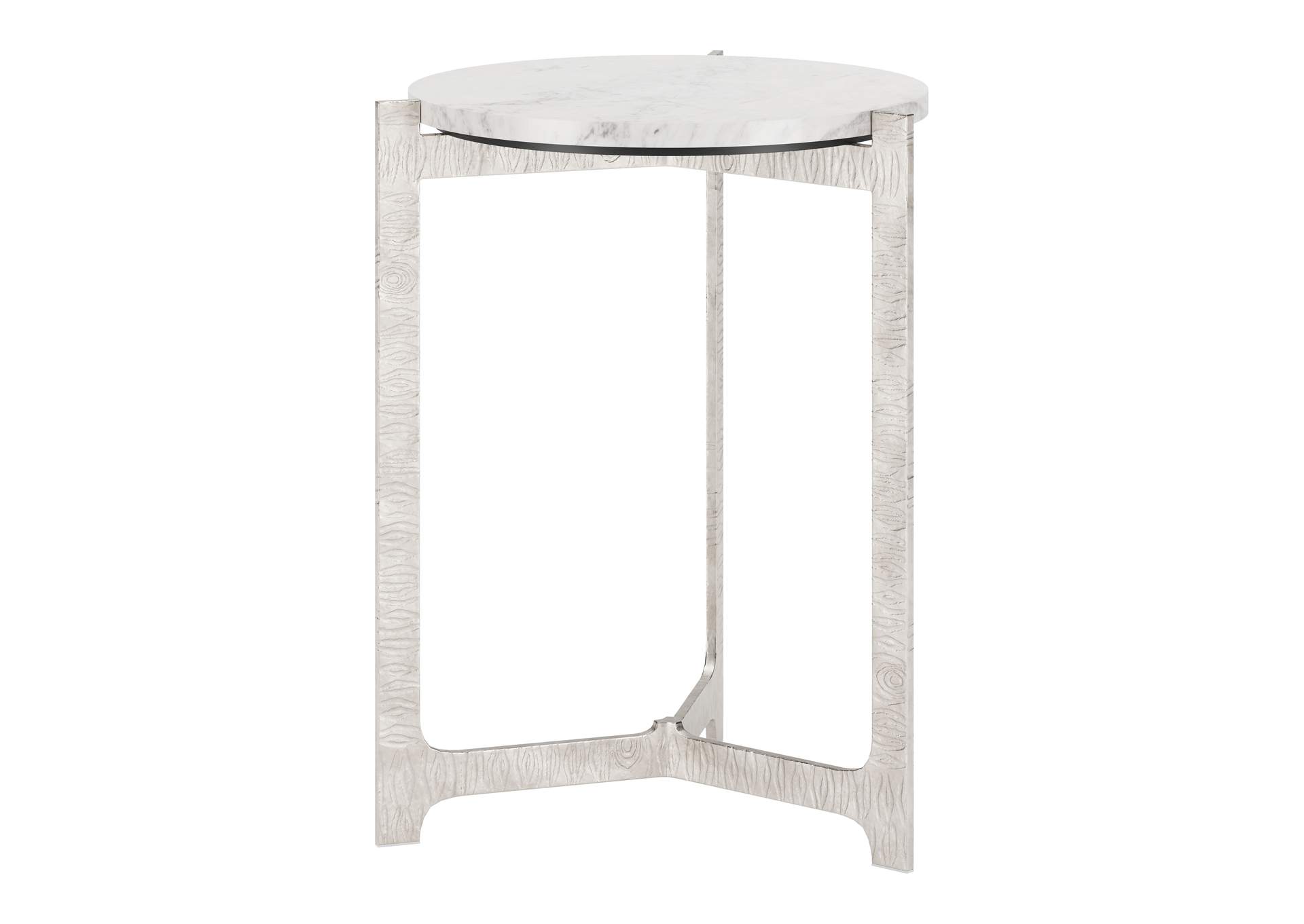 Barmas Side Table White & Silver image 3