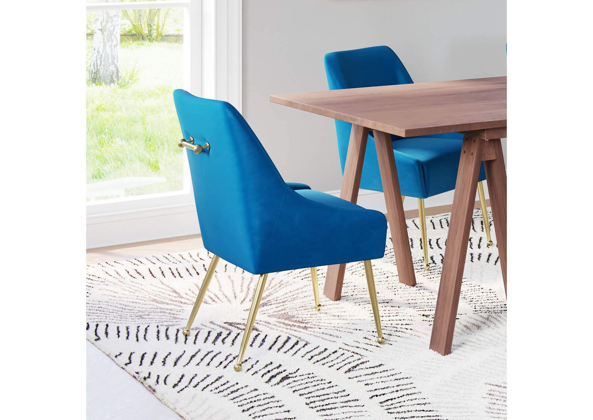 Maxine Dining Chair Navy Blue & Gold image 1