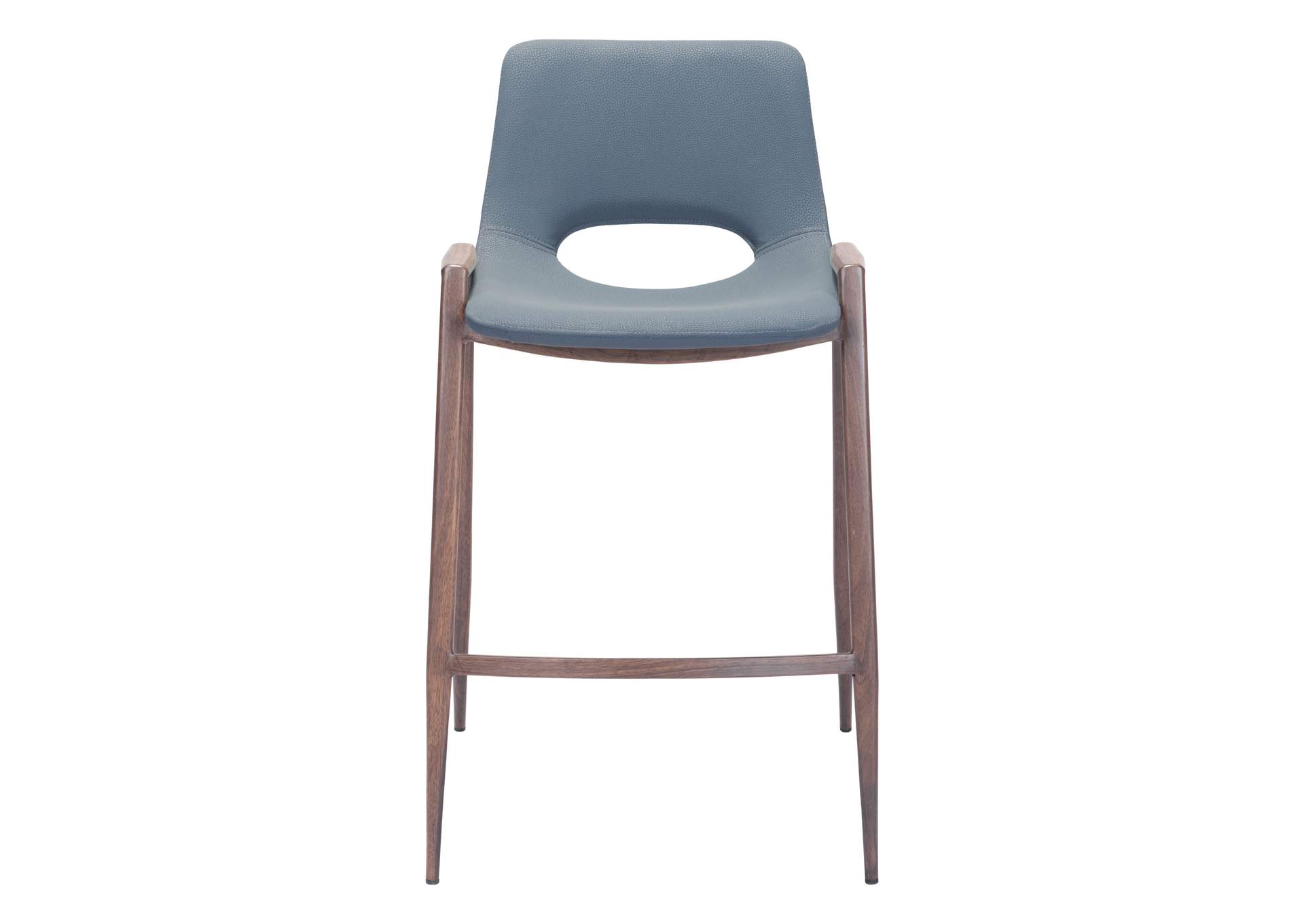 Desi Counter Stool (Set Of 2) Azure Gray & Walnut image 6