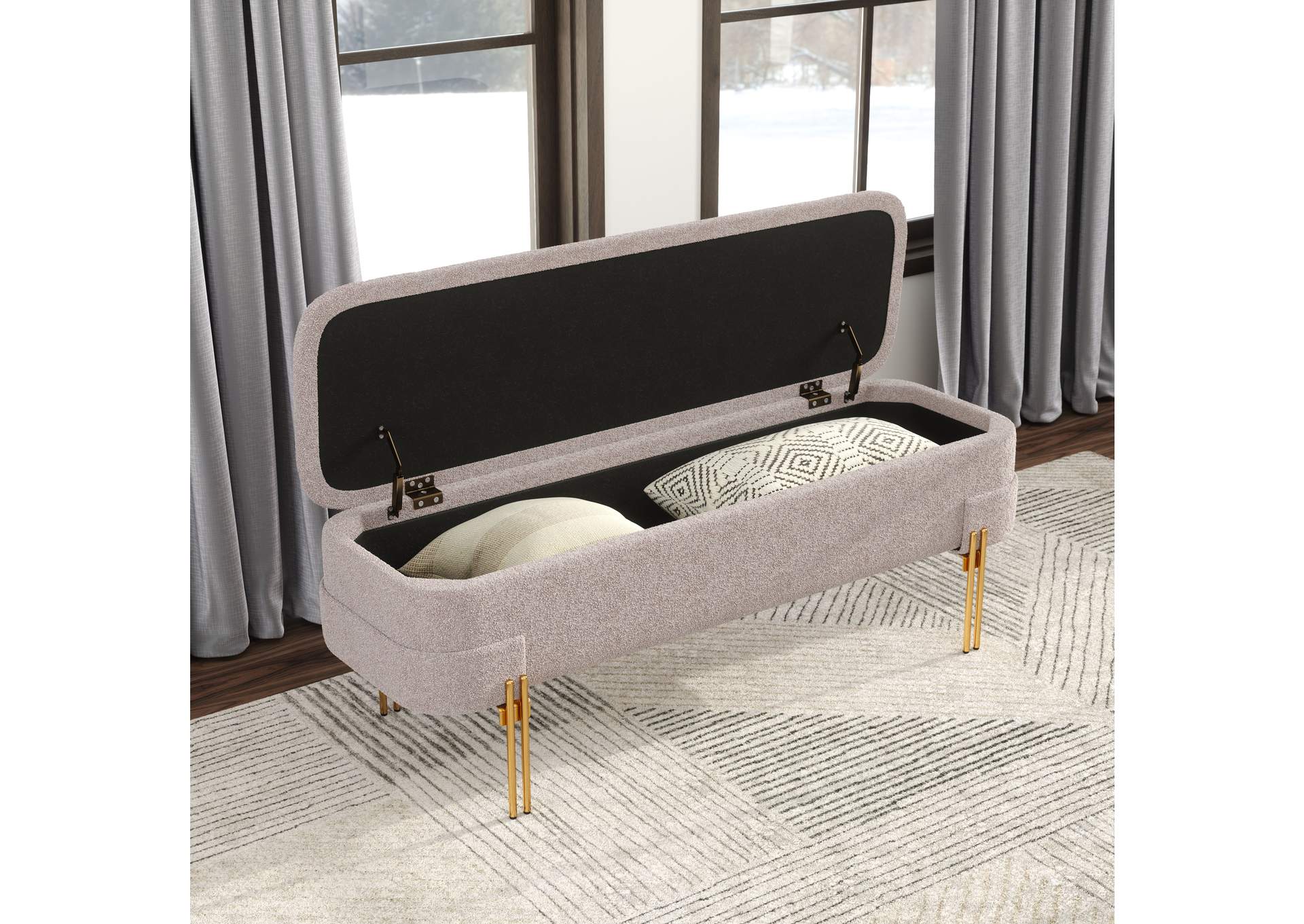 Lebreton Storage Bench Oatmeal Beige image 3