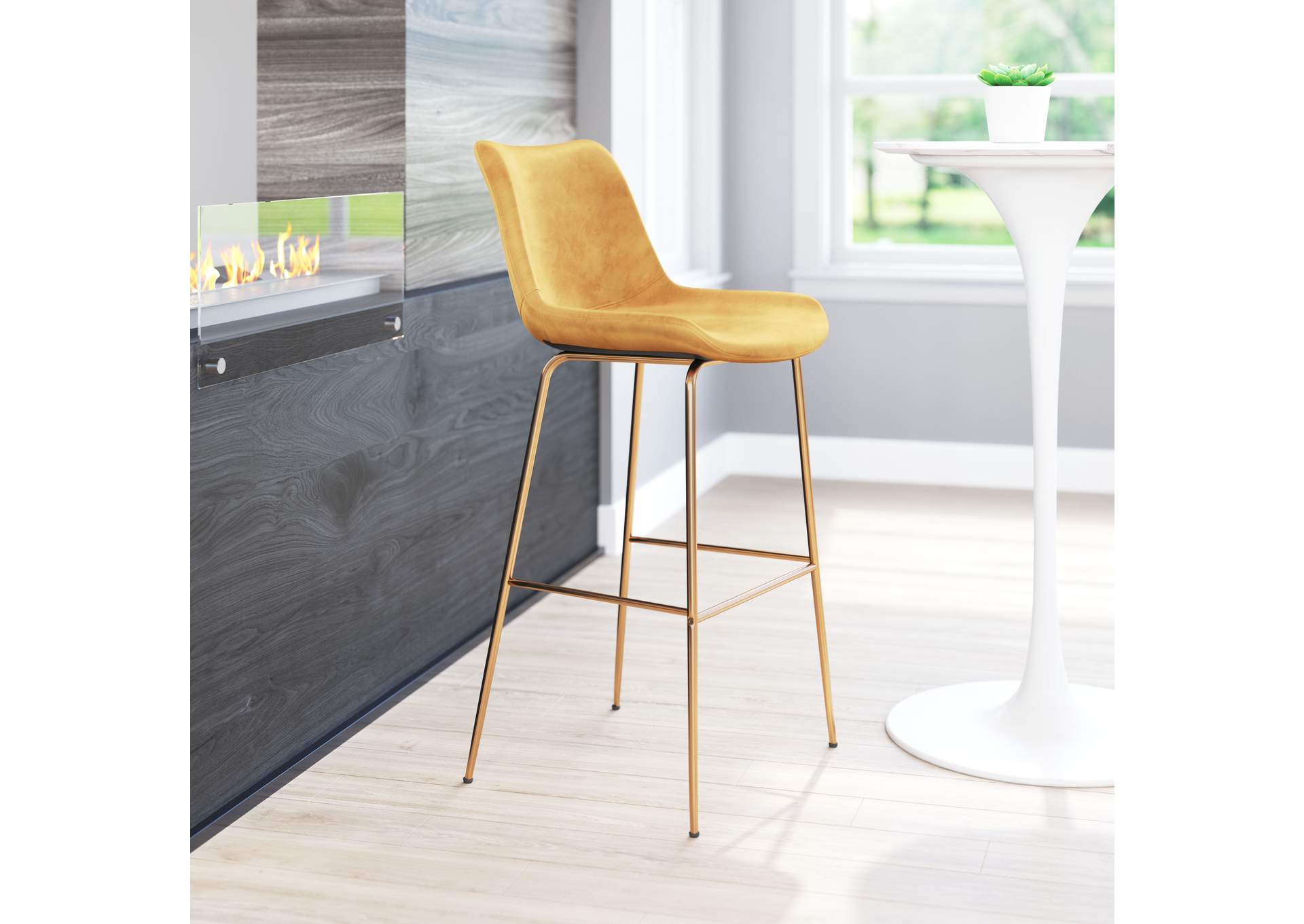 Tony Barstool Yellow & Gold image 1