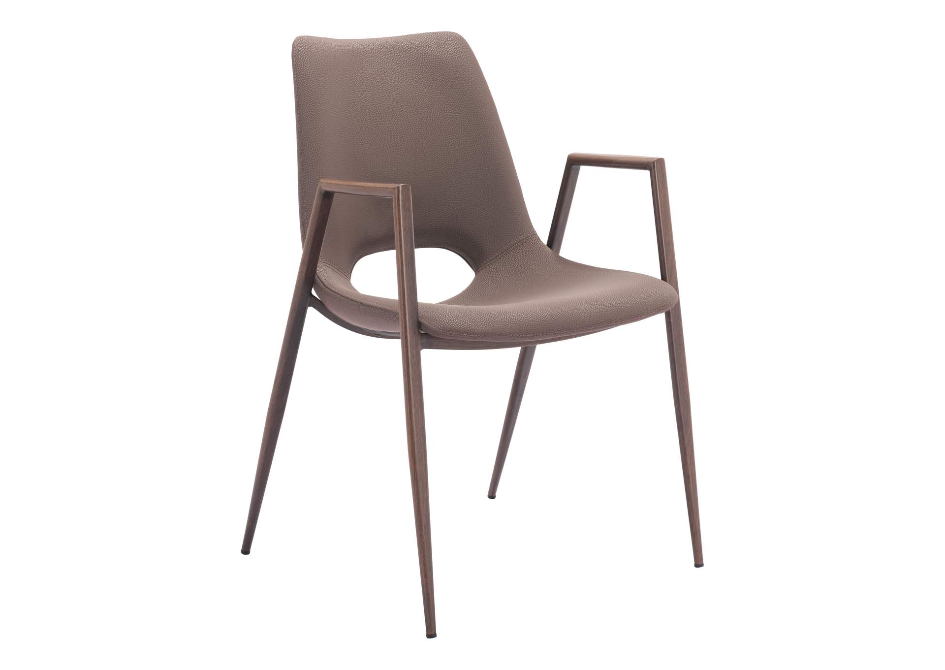 Desi Dining Chair (Set Of 2) Brown & Walnut image 3