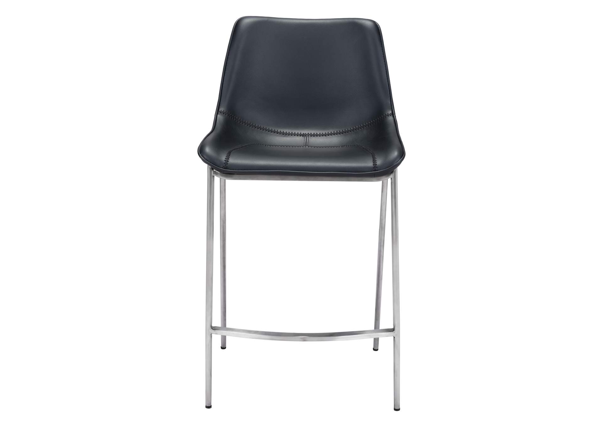 Magnus Counter Stool (Set Of 2) Black & Silver image 5