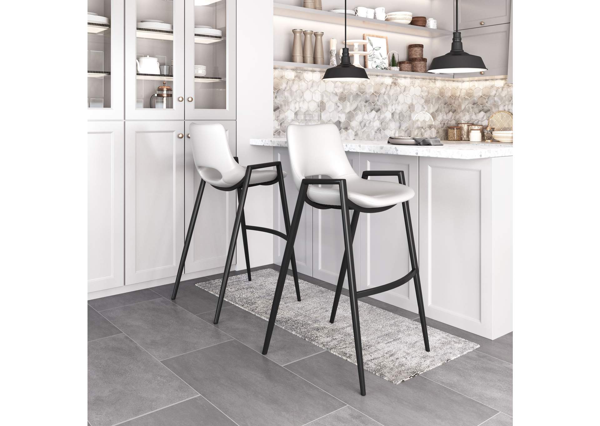 Desi Barstool (Set Of 2) White image 1