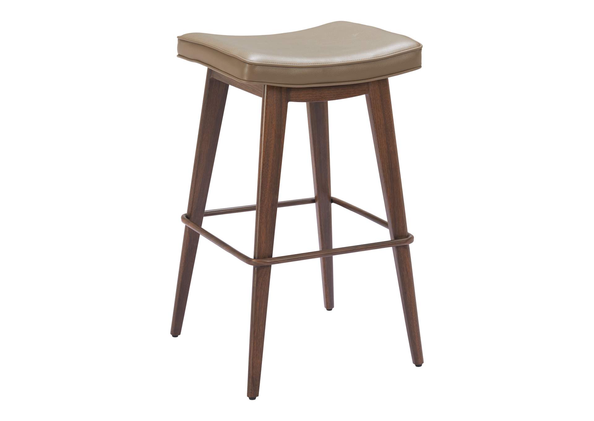 Divat Barstool (Set Of 2) Taupe & Walnut