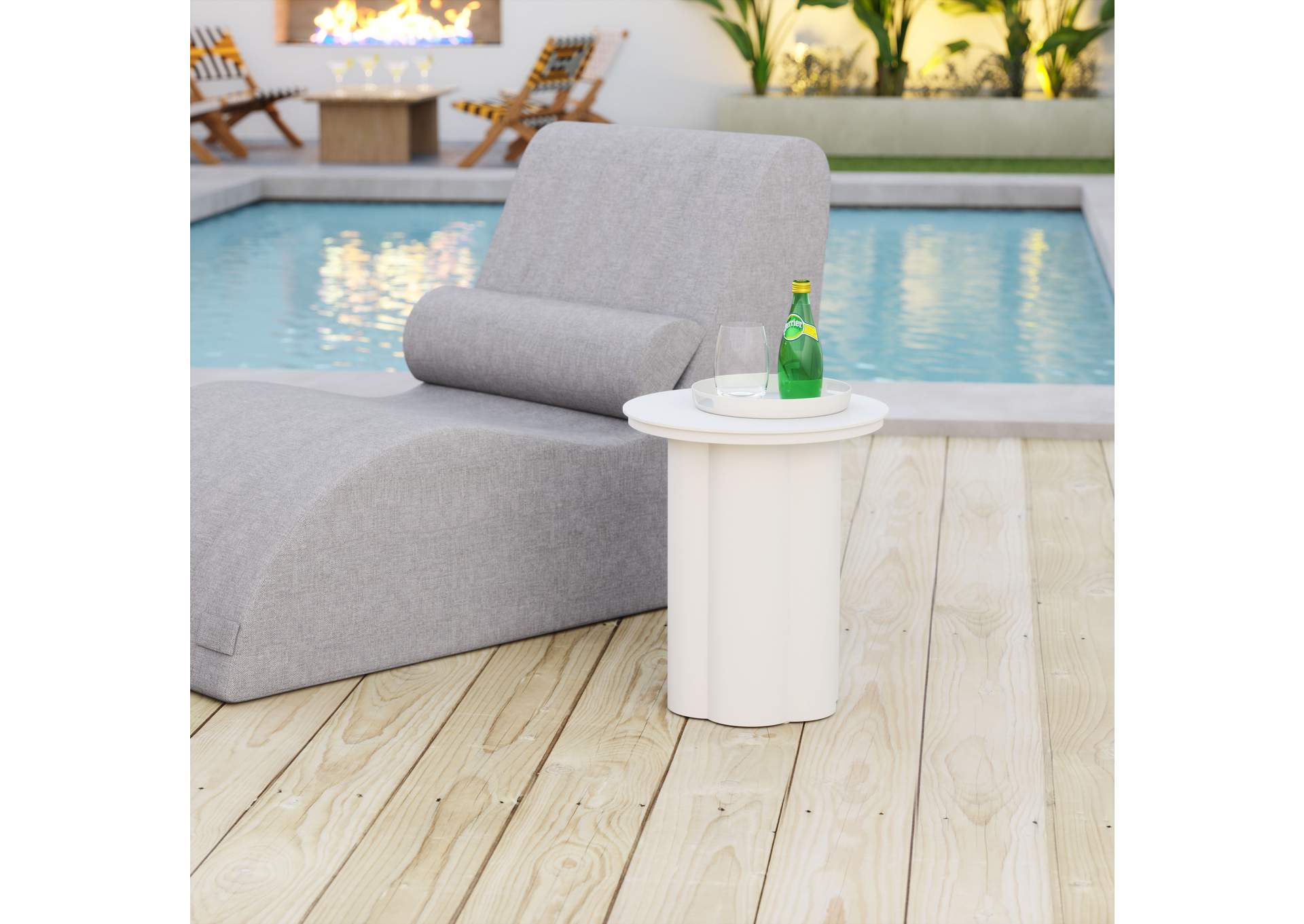 Kogur Outdoor Side Table White image 1