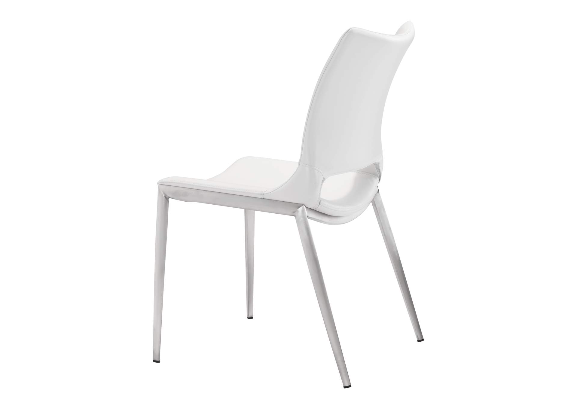 Ace Dining Chair (Set Of 2) White & Silver image 9