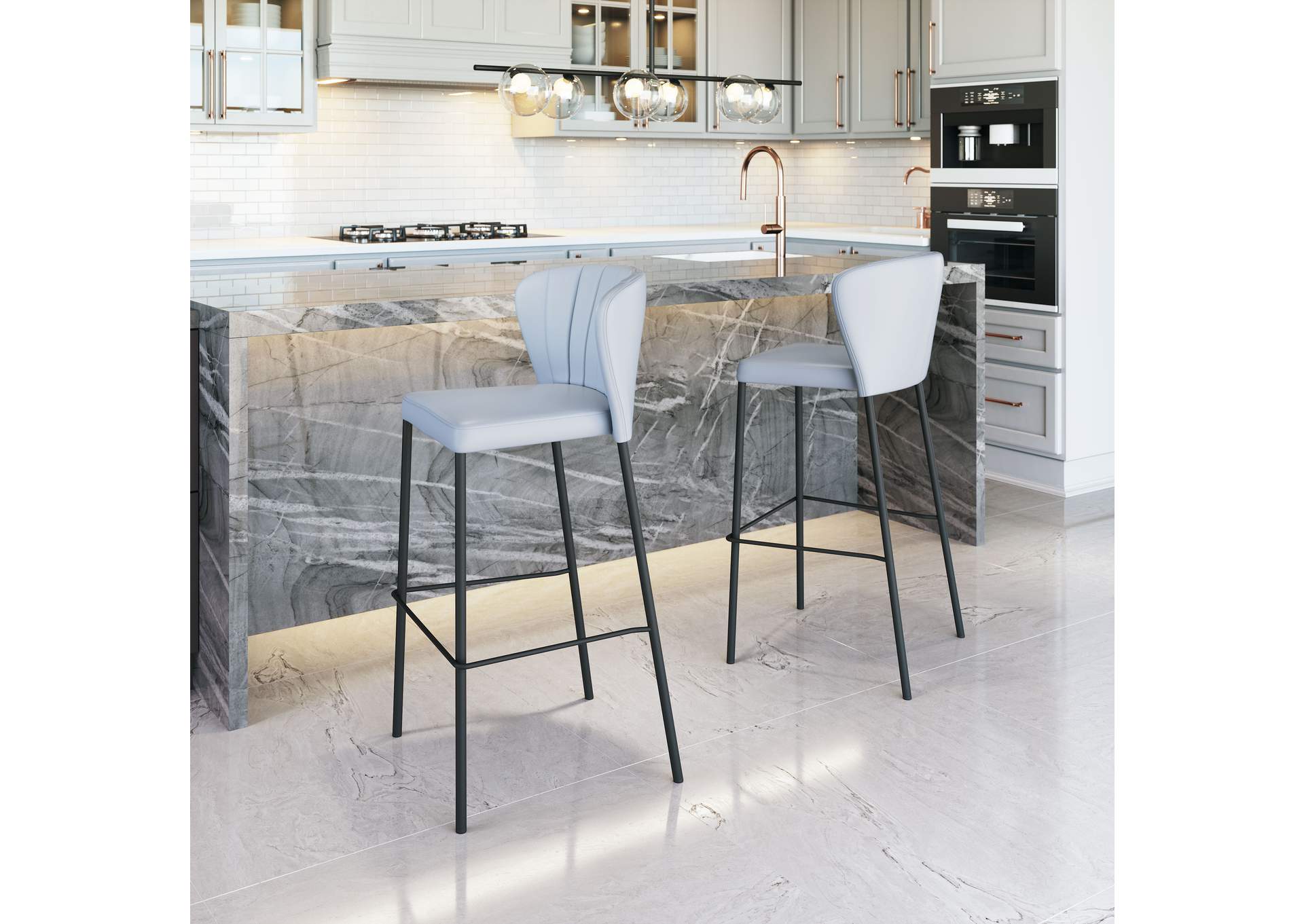 Linz Barstool (Set Of 2) Gray image 1