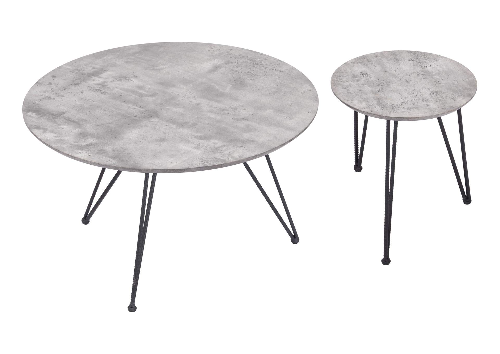 Kerris Coffee Table Set (2-Piece) Gray & Black image 7