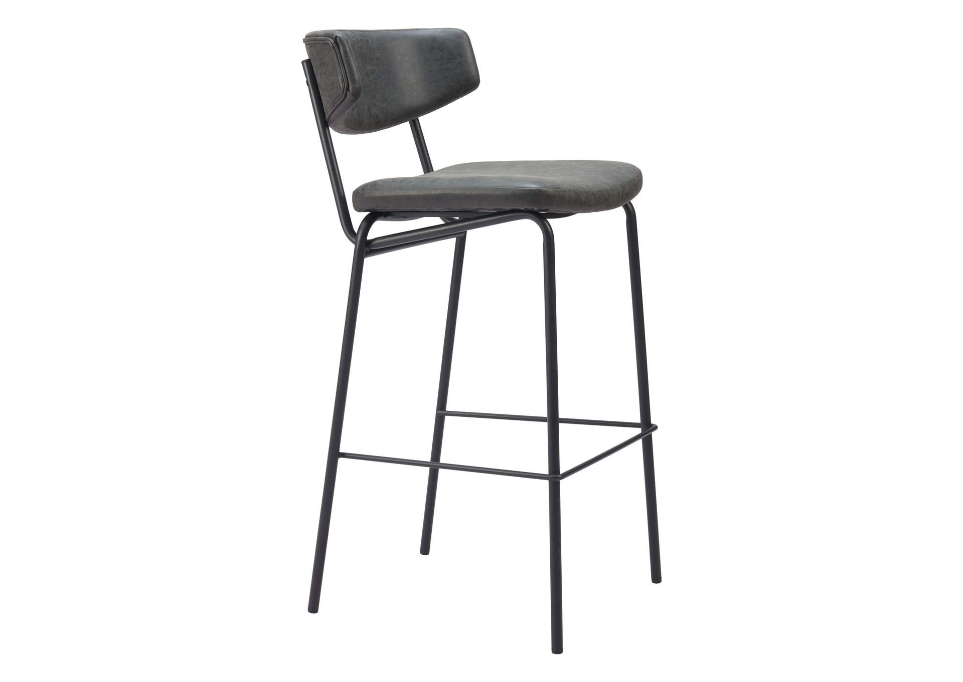 Charon Barstool (Set Of 2) Vintage Black image 8