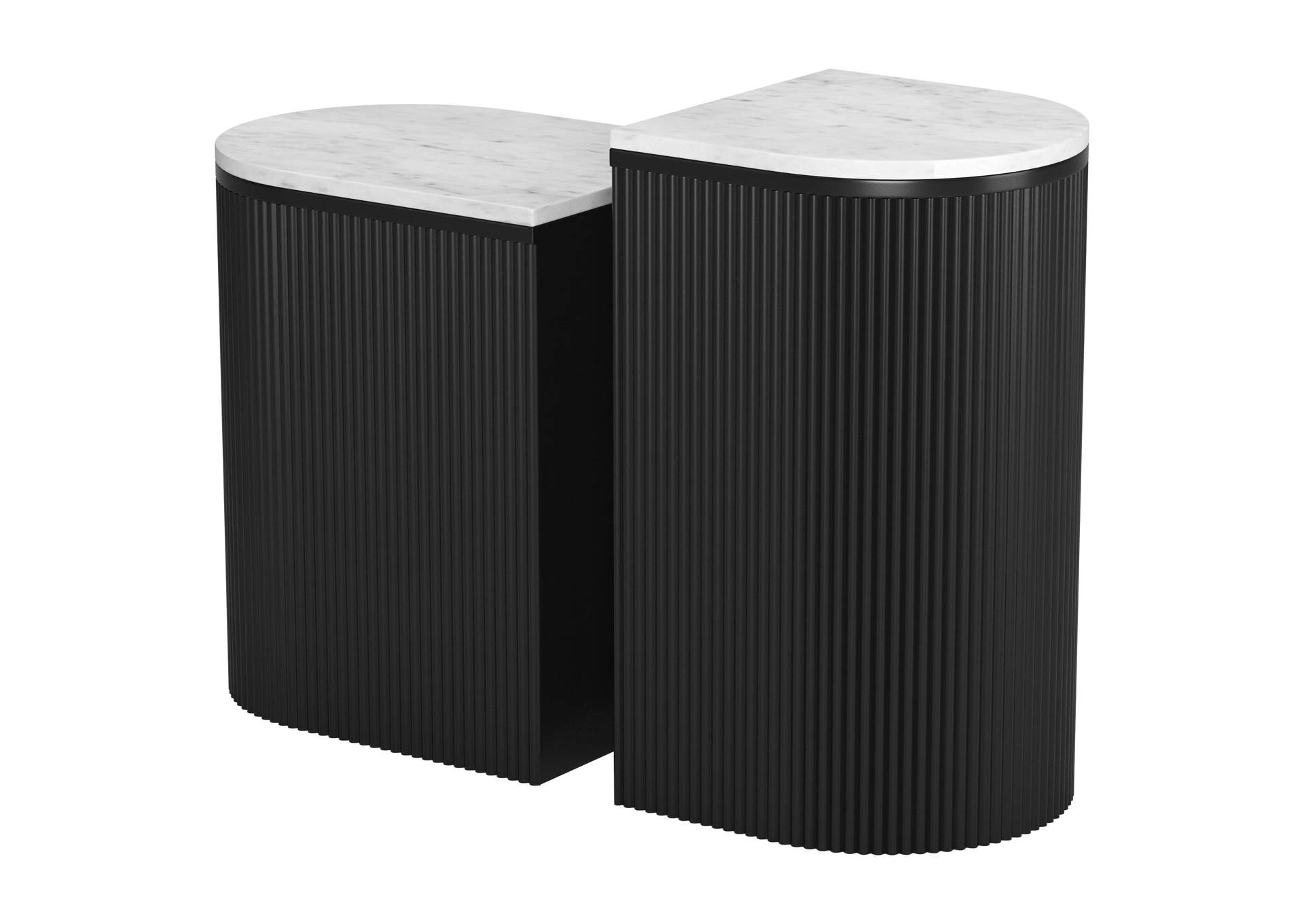 Ormara Side Table Set (2-Piece) White & Black image 7