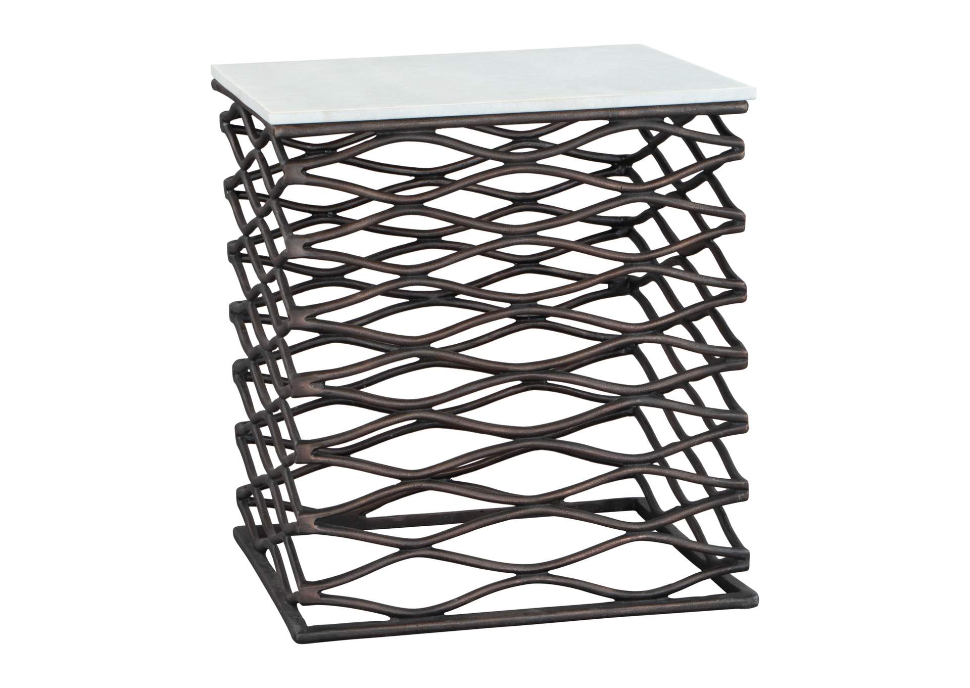 Duke Side Table White & Antique Bronze image 5