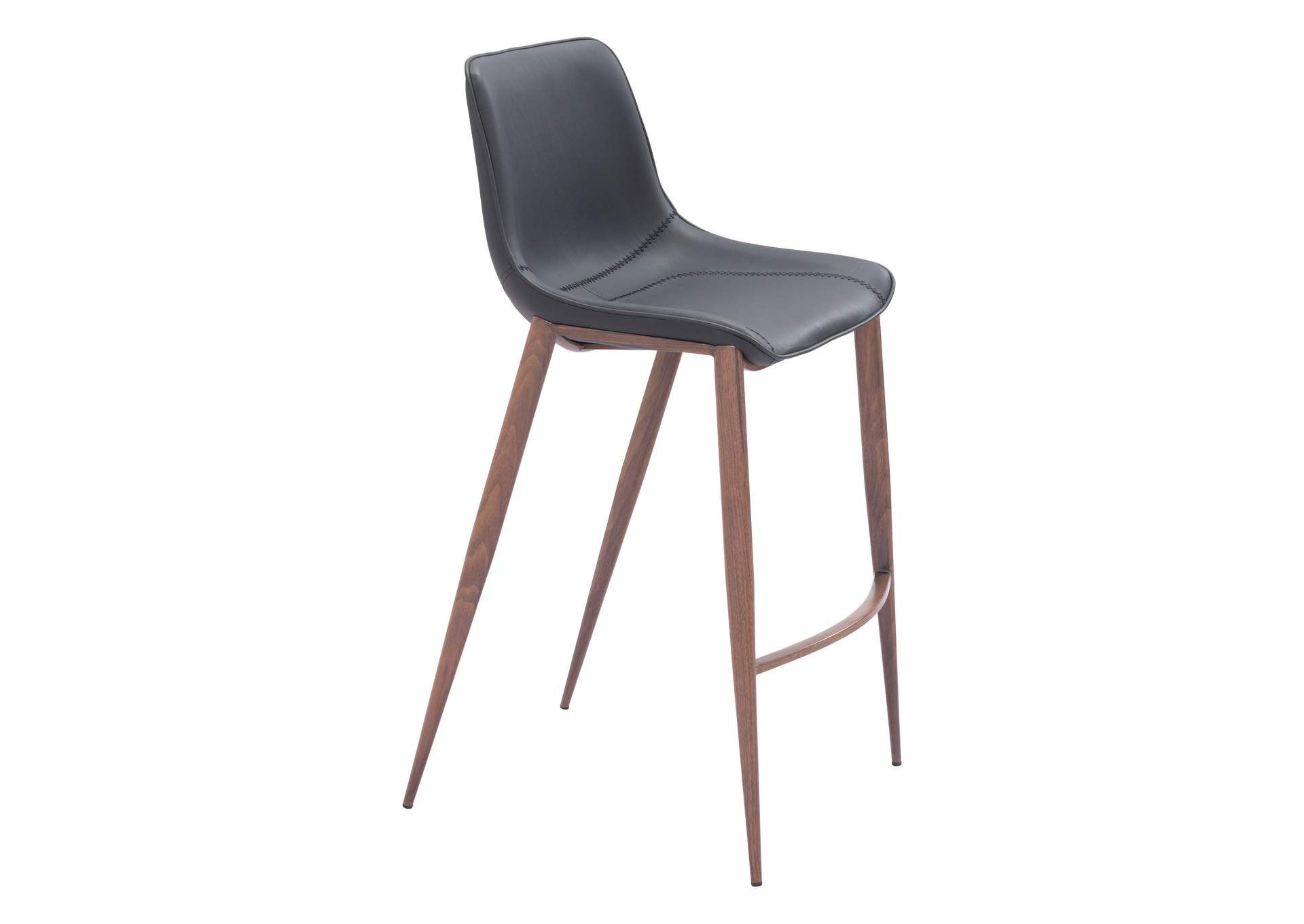 Magnus Barstool (Set Of 2) Black & Walnut image 3