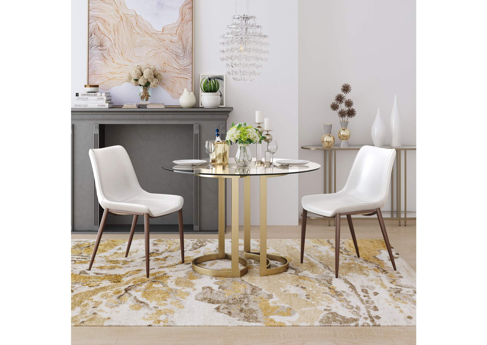 Magnus Dining Chair (Set Of 2) White & Walnut image 1