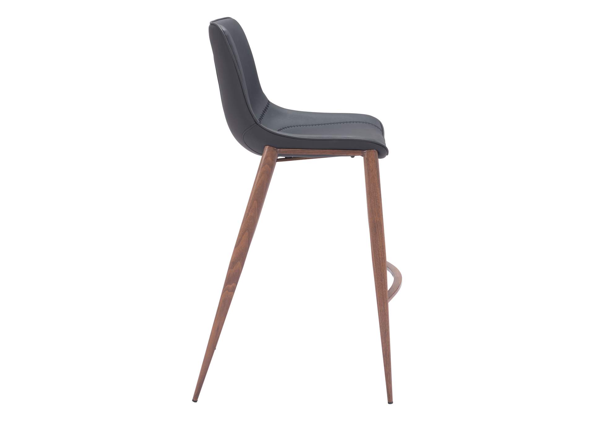Magnus Barstool (Set Of 2) Black & Walnut image 4
