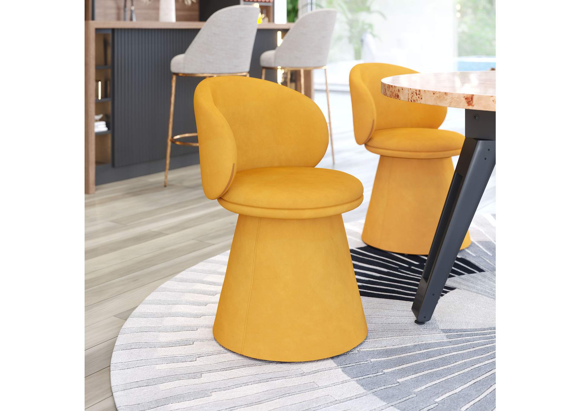 Oblic Swivel Dining Chair Orange image 1