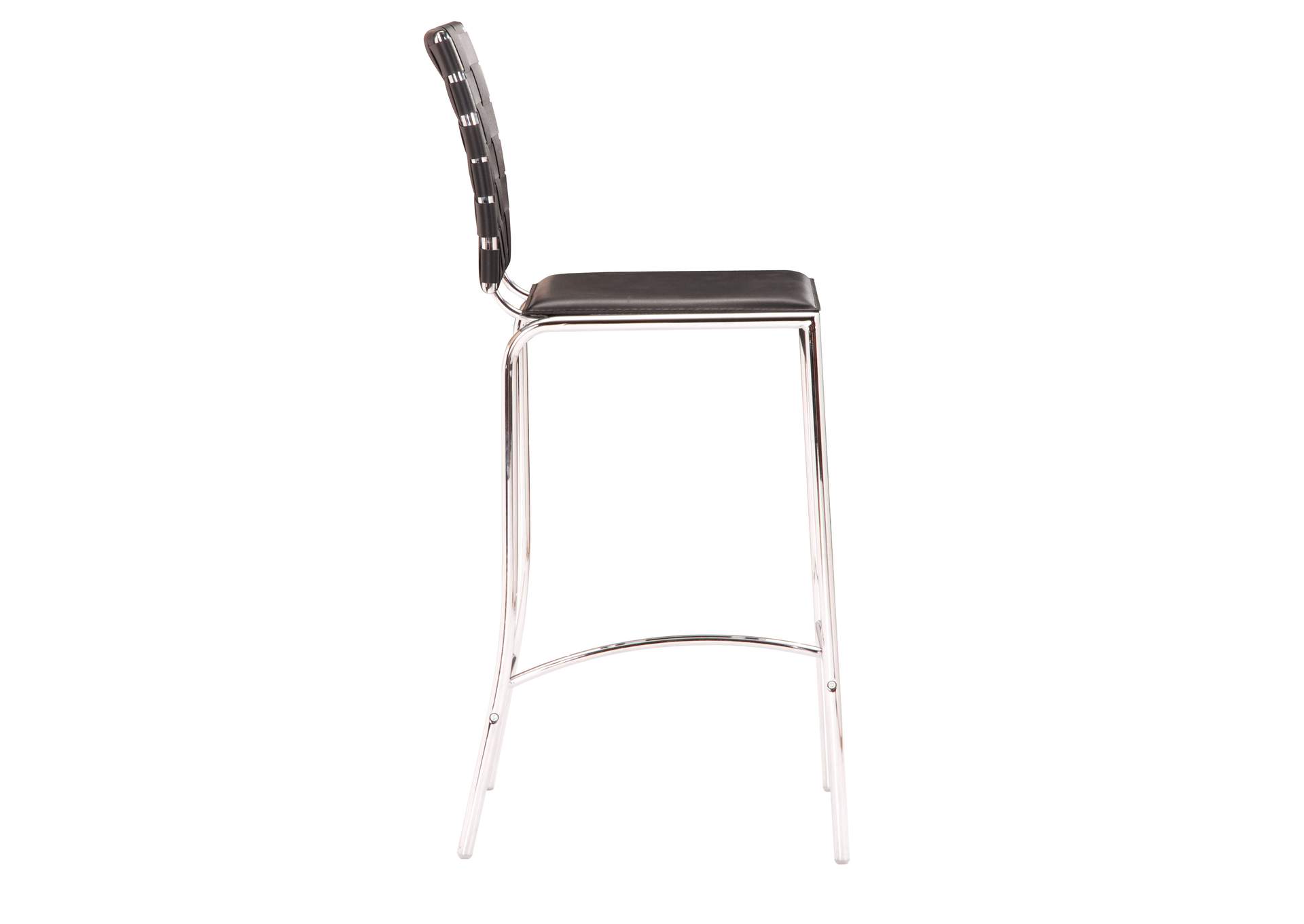 Criss Cross Counter Stool (Set Of 2) Black image 4