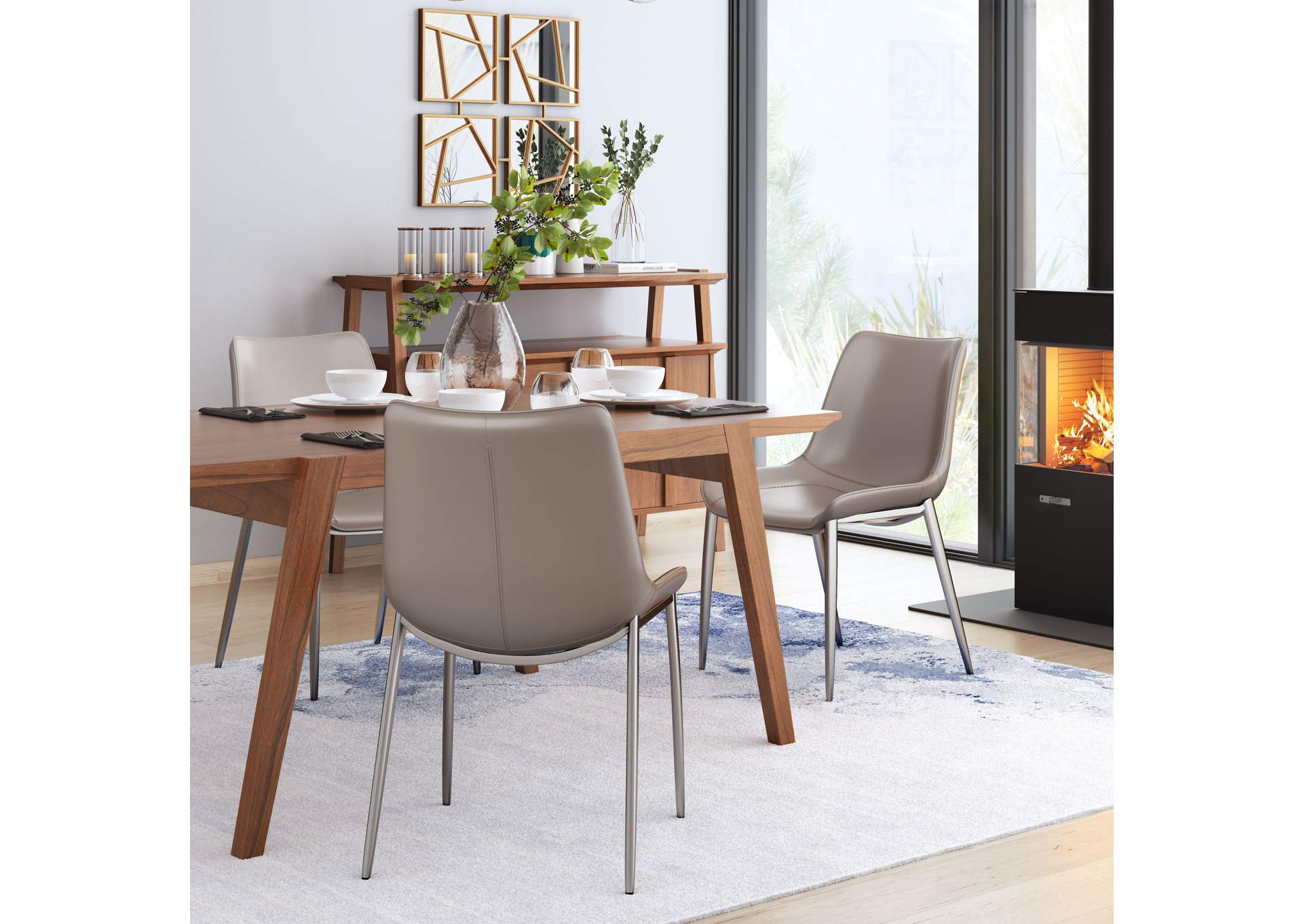 Magnus Dining Chair (Set Of 2) Brown & Silver image 4