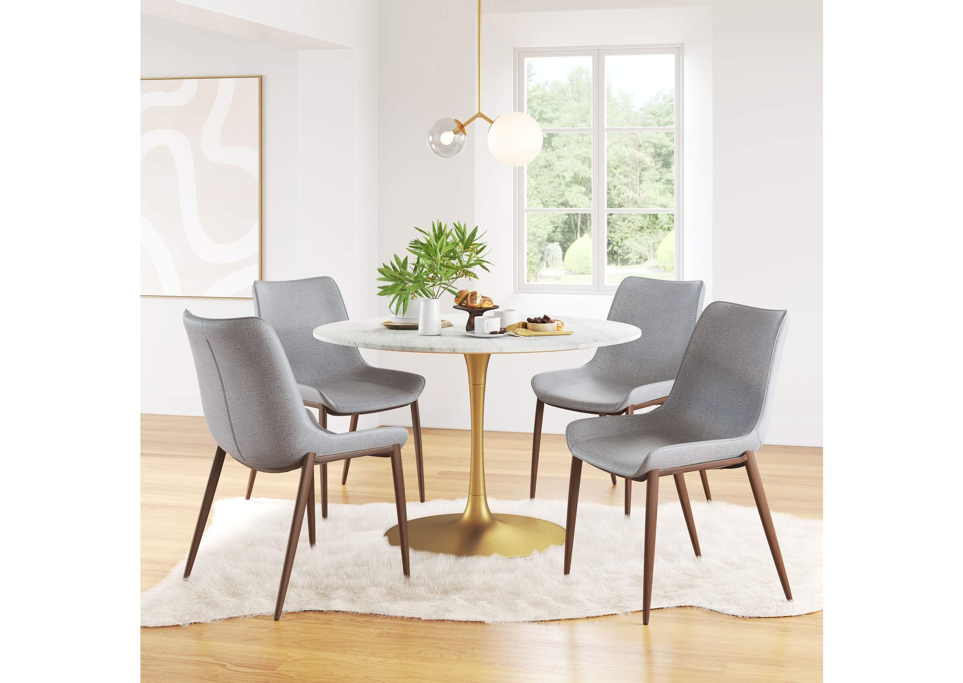 Magnus Dining Chair (Set Of 2) Slate Gray & Walnut image 3