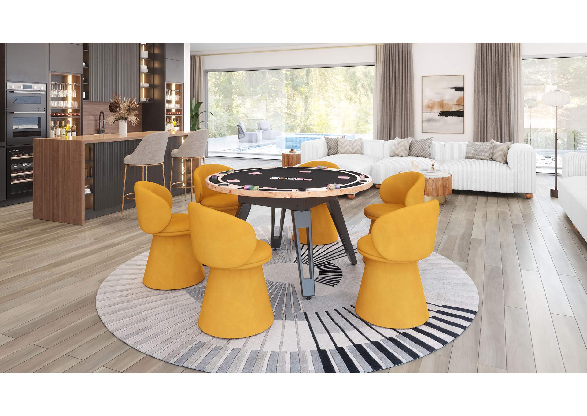 Oblic Swivel Dining Chair Orange image 4