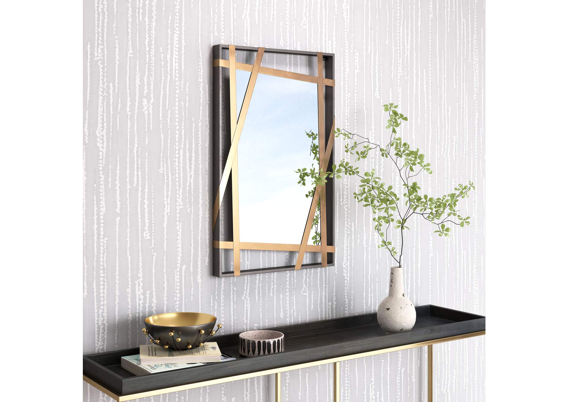 Tolix Mirror Antique Gold & Black image 1