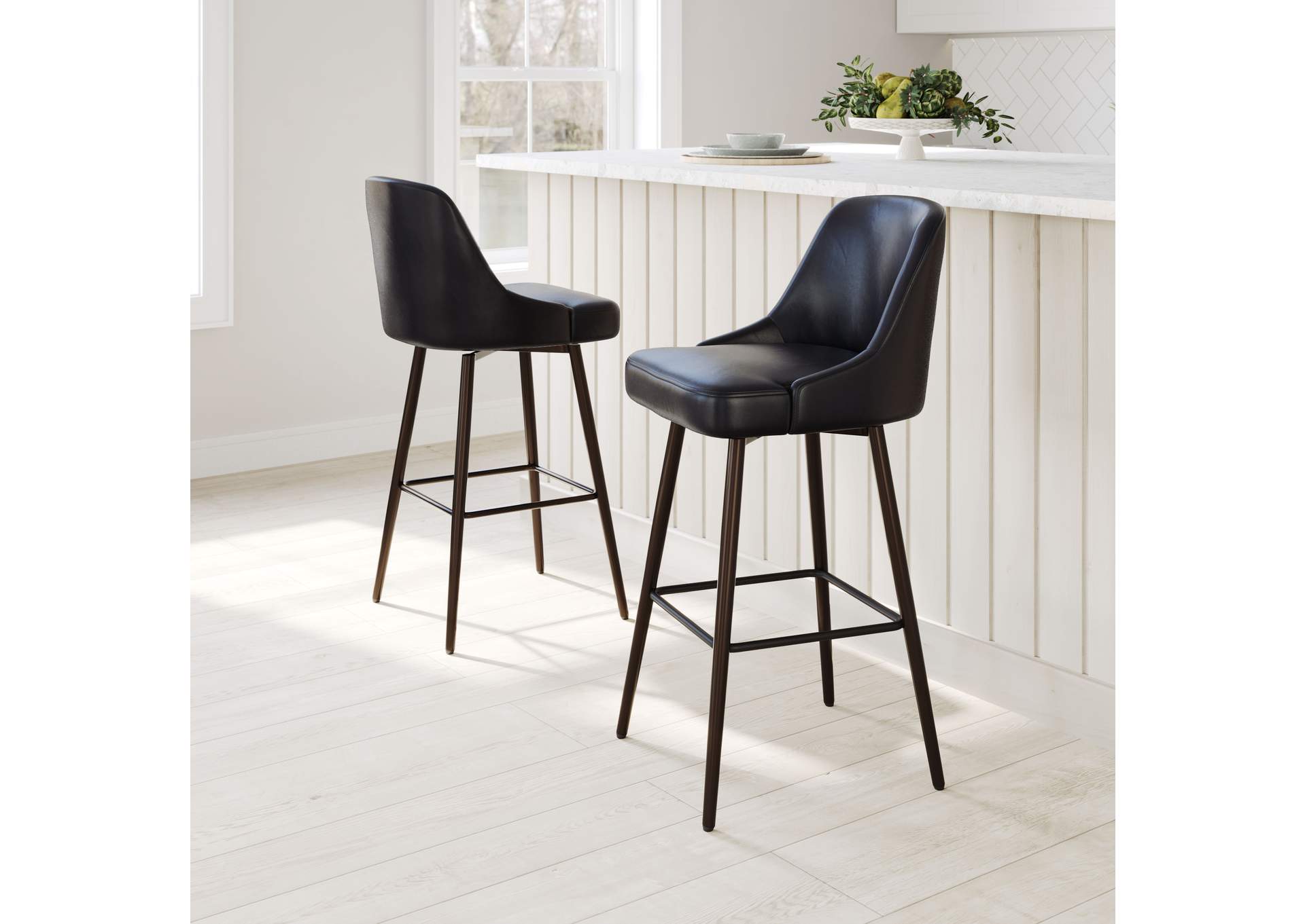 Keppel Swivel Barstool Black & Bronze image 1