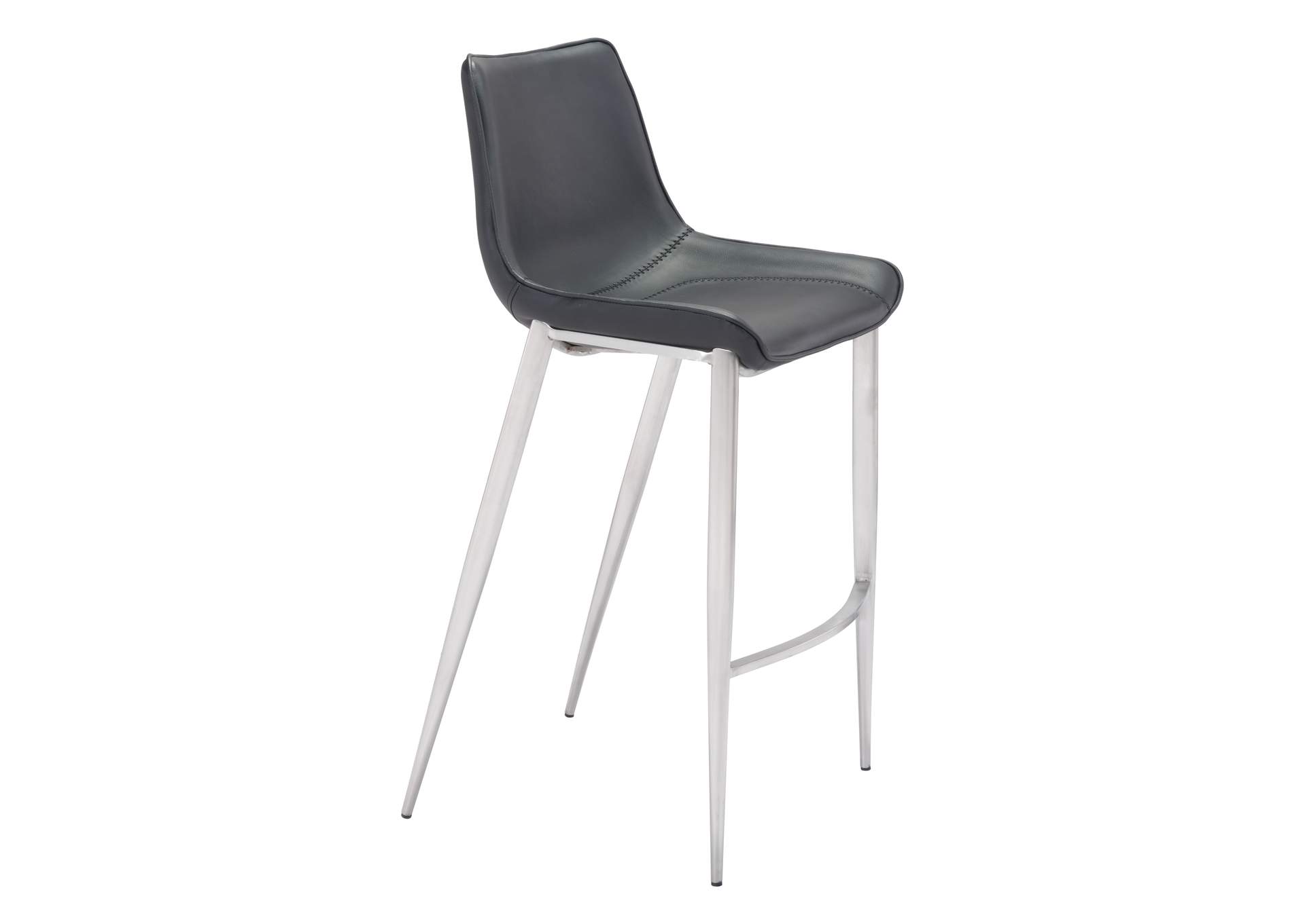 Magnus Barstool (Set Of 2) Black & Silver image 4