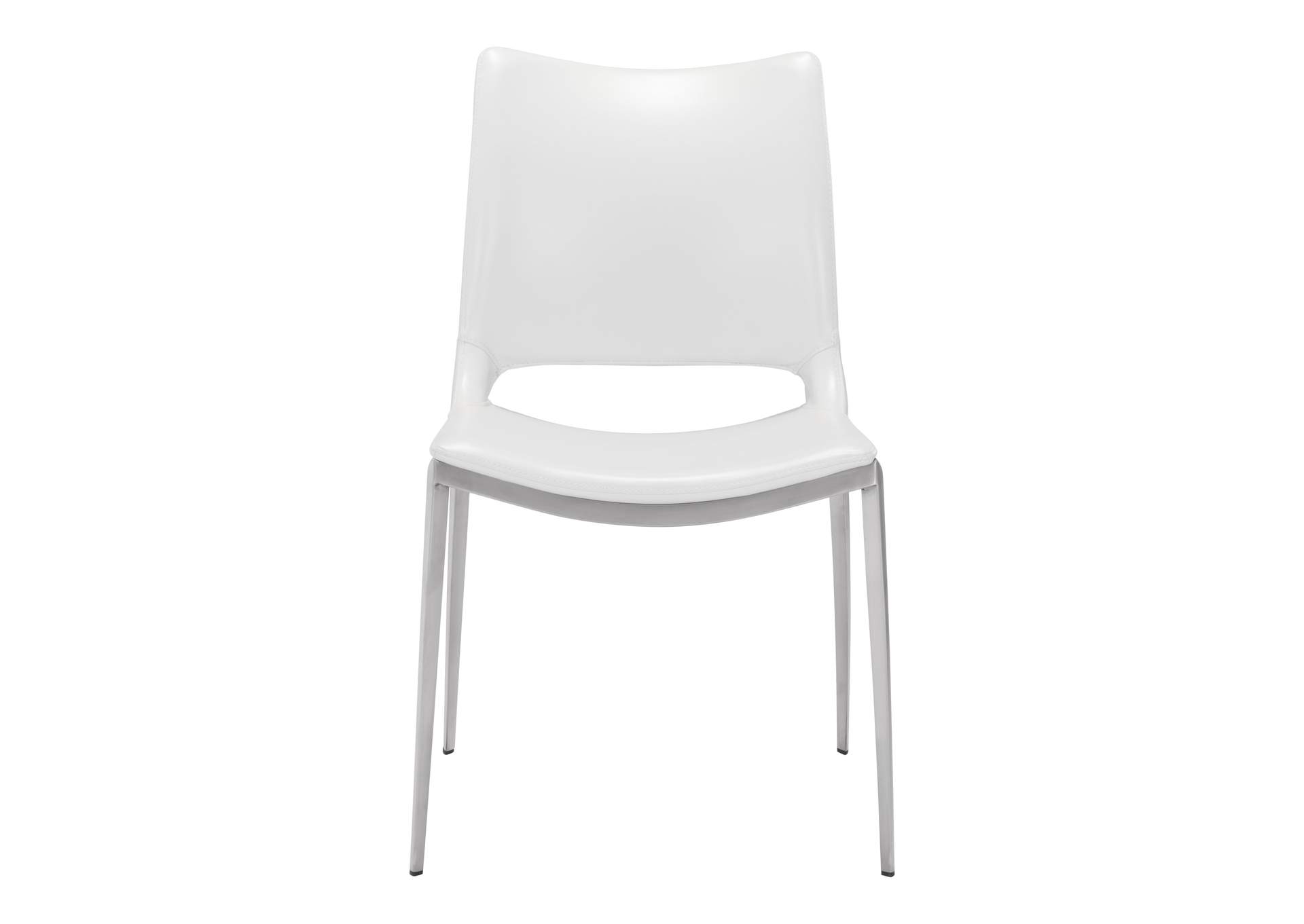 Ace Dining Chair (Set Of 2) White & Silver image 7