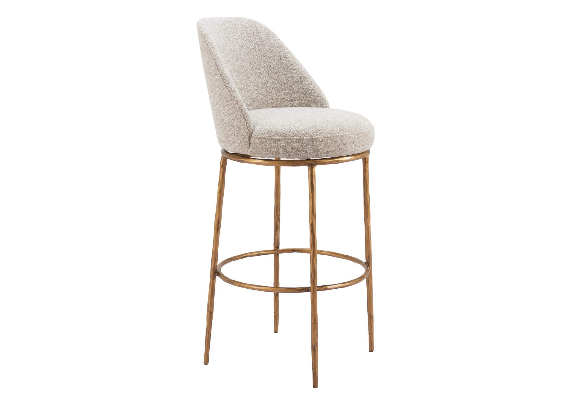 Nordhavn Swivel Barstool Beige & Gold image 3