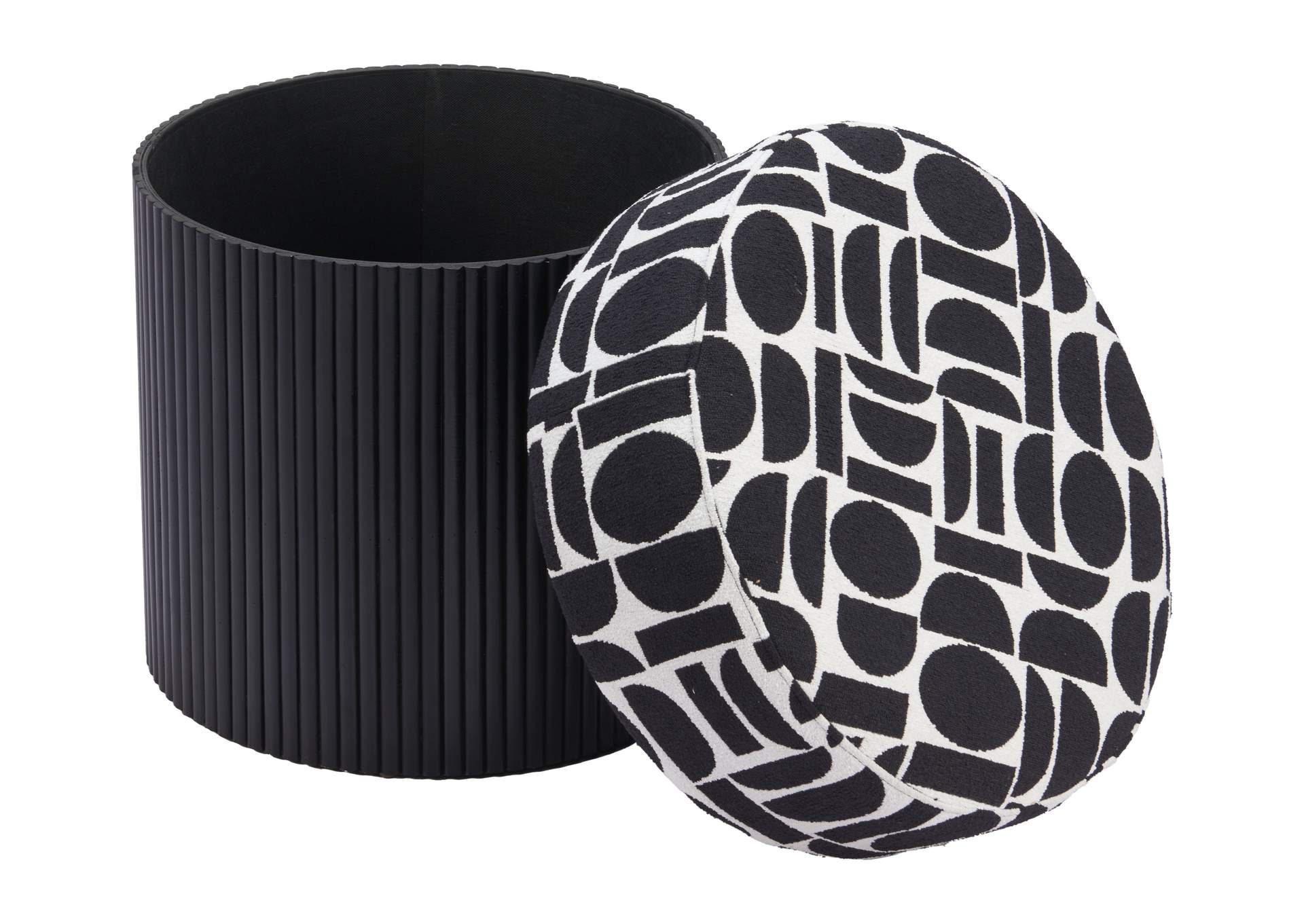 Boto Storage Ottoman Black & White image 11