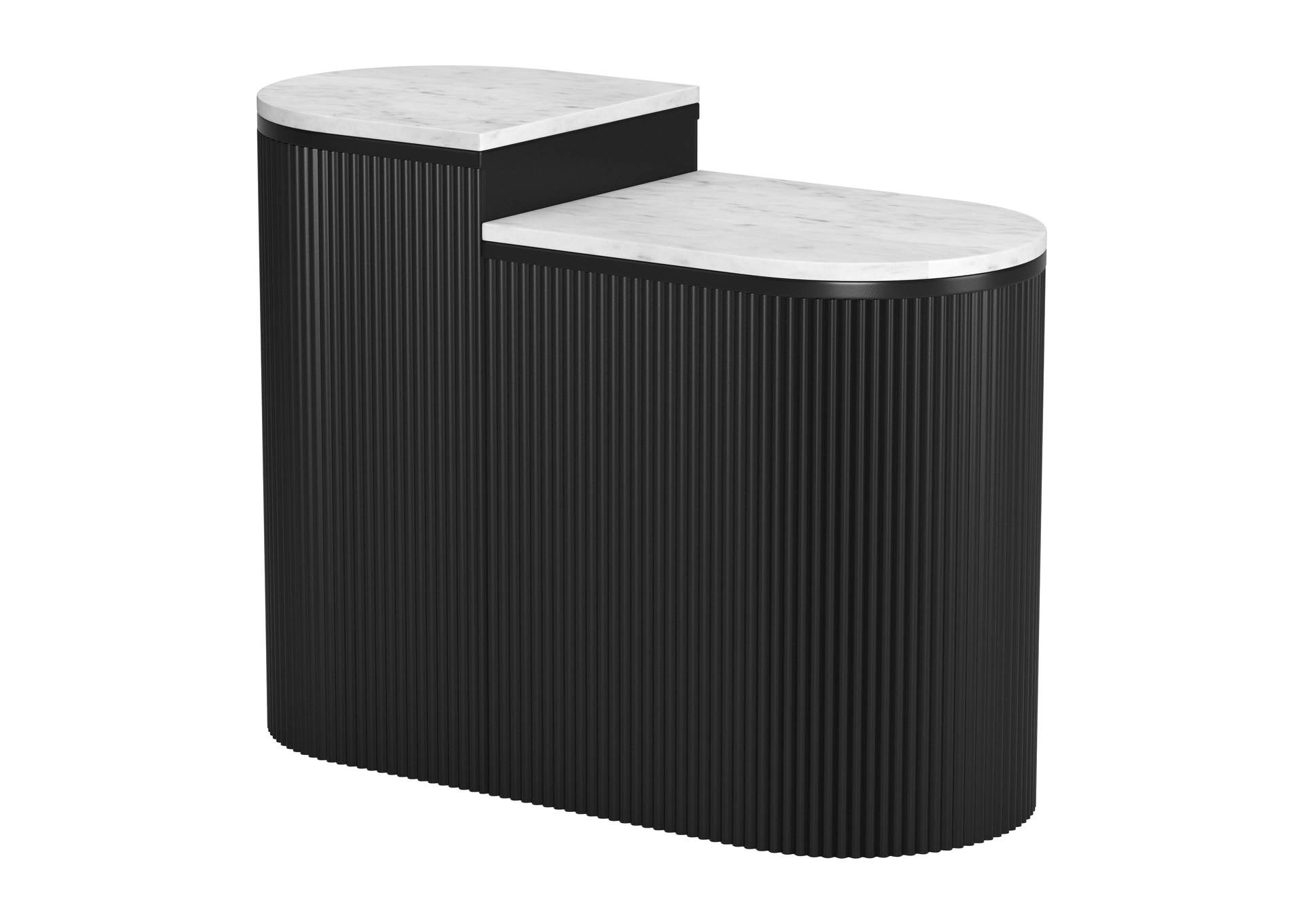 Ormara Side Table Set (2-Piece) White & Black image 5