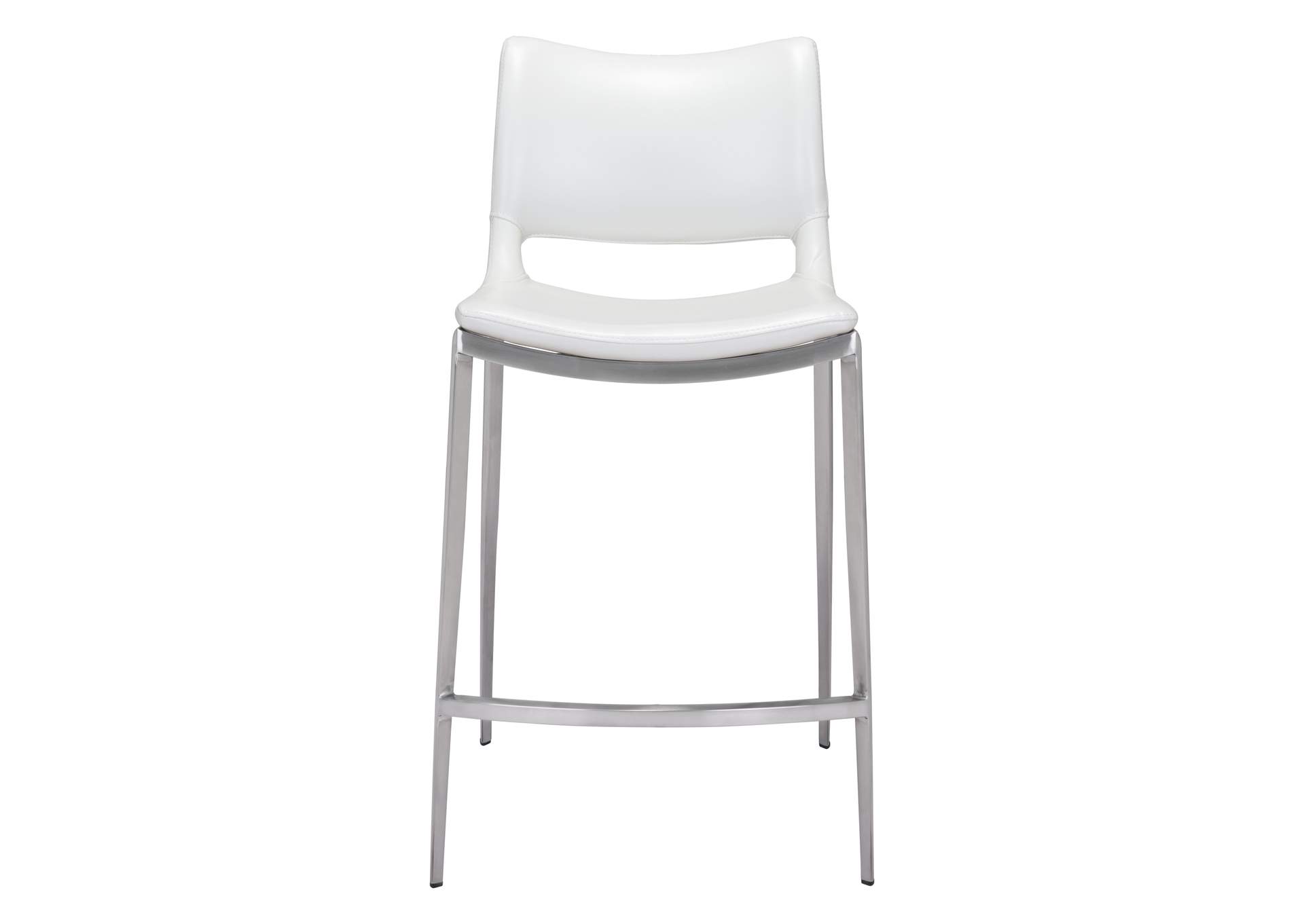 Ace Counter Stool (Set Of 2) White & Silver image 5