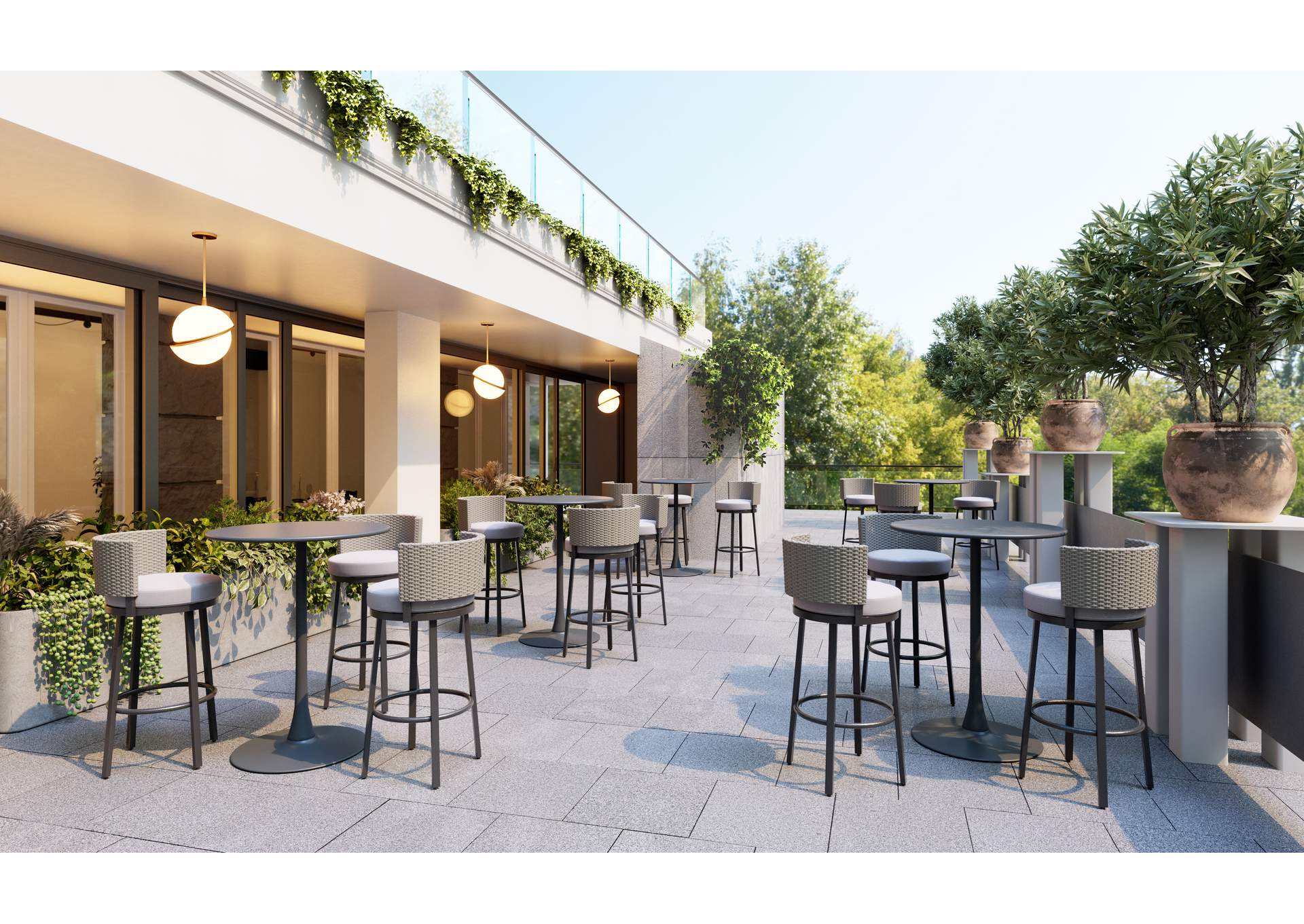 Soleil Outdoor Bar Table Taupe image 4