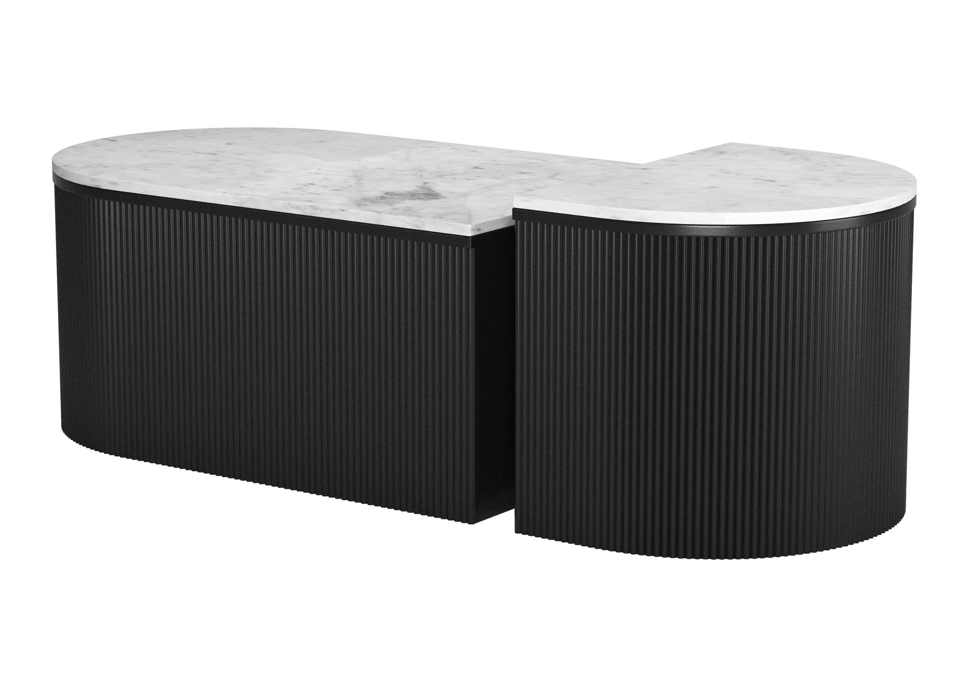 Ormara Coffee Table Set (2-Piece) White & Black image 7