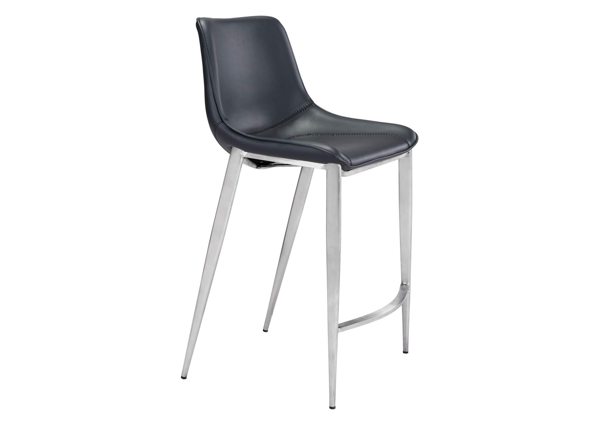 Magnus Counter Stool (Set Of 2) Black & Silver image 3