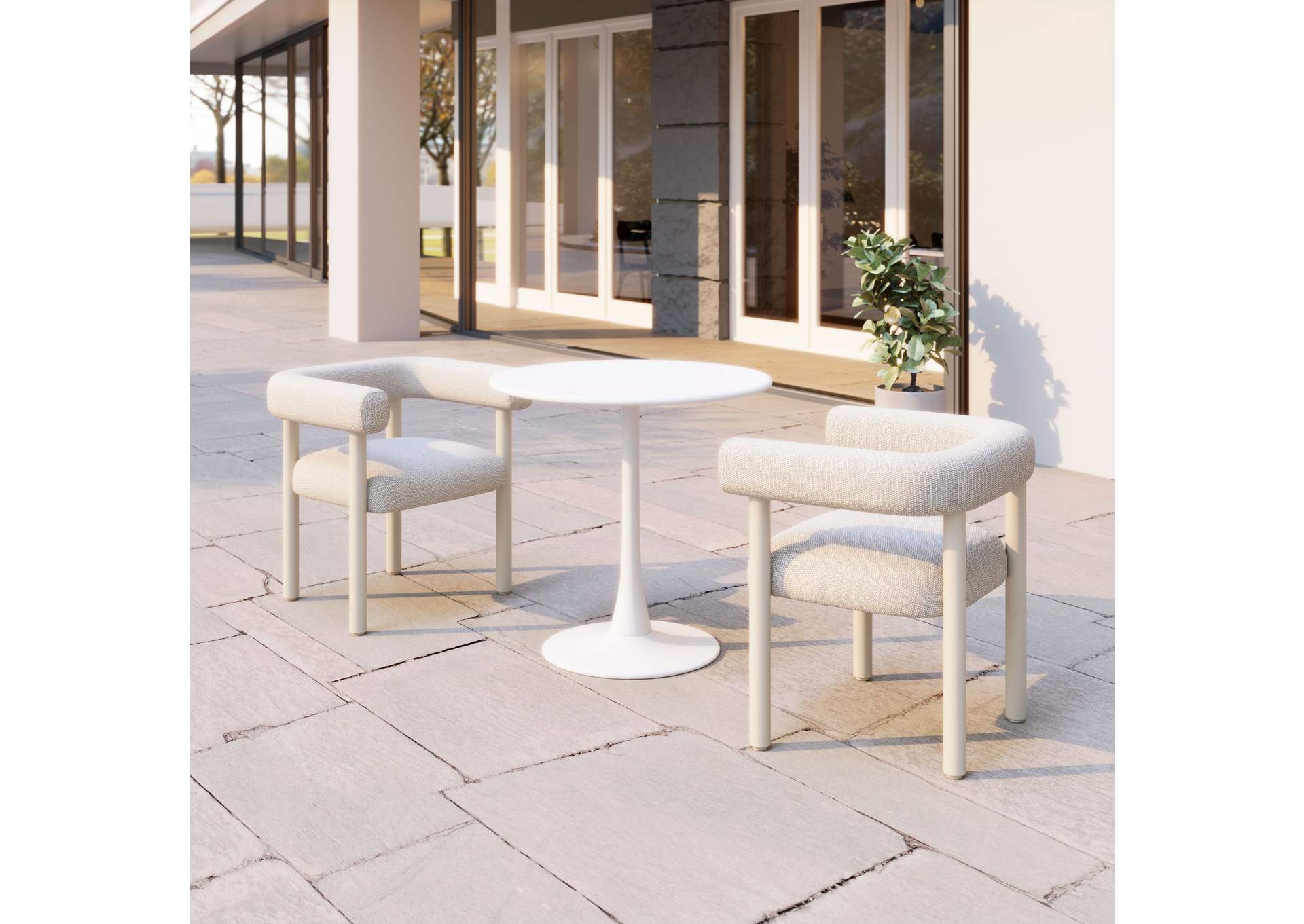 Sunbath Outdoor Dining Chair (Set Of 2) White image 1