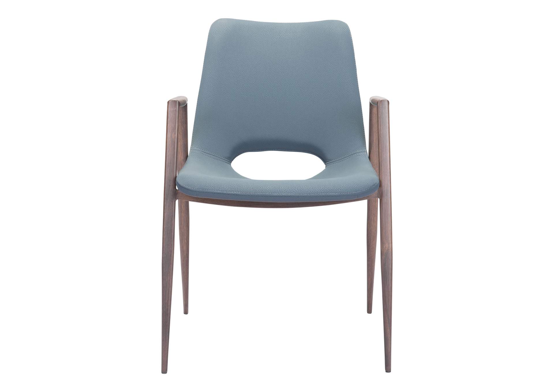Desi Dining Chair (Set Of 2) Azure Gray & Walnut image 6