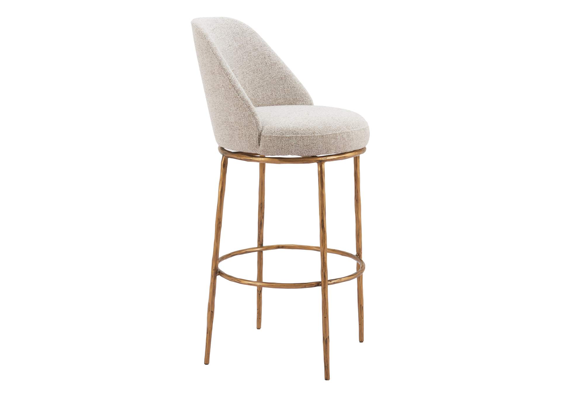 Nordhavn Swivel Barstool Beige & Gold image 8