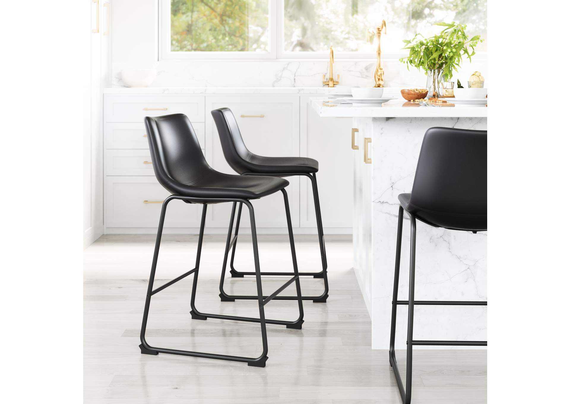 Smart Counter Stool (Set Of 2) Black image 1