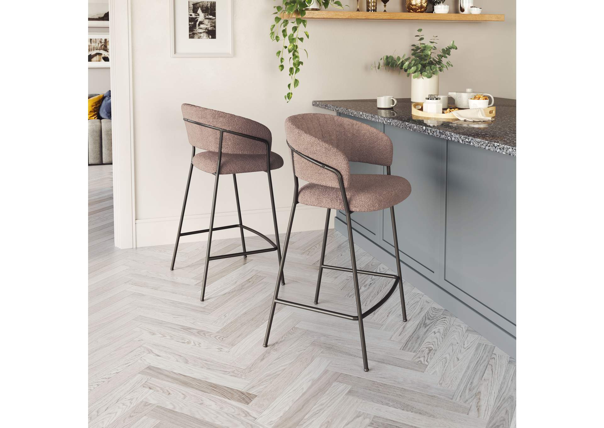 Josephine Counter Stool (Set Of 2) Brown image 1
