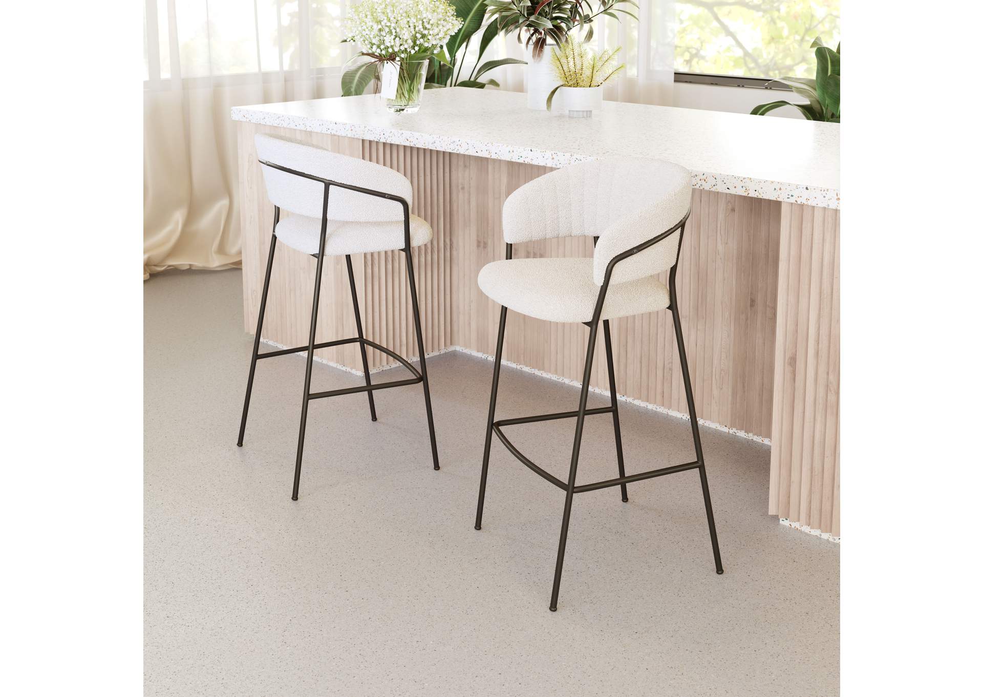Josephine Barstool (Set Of 2) Cream image 1