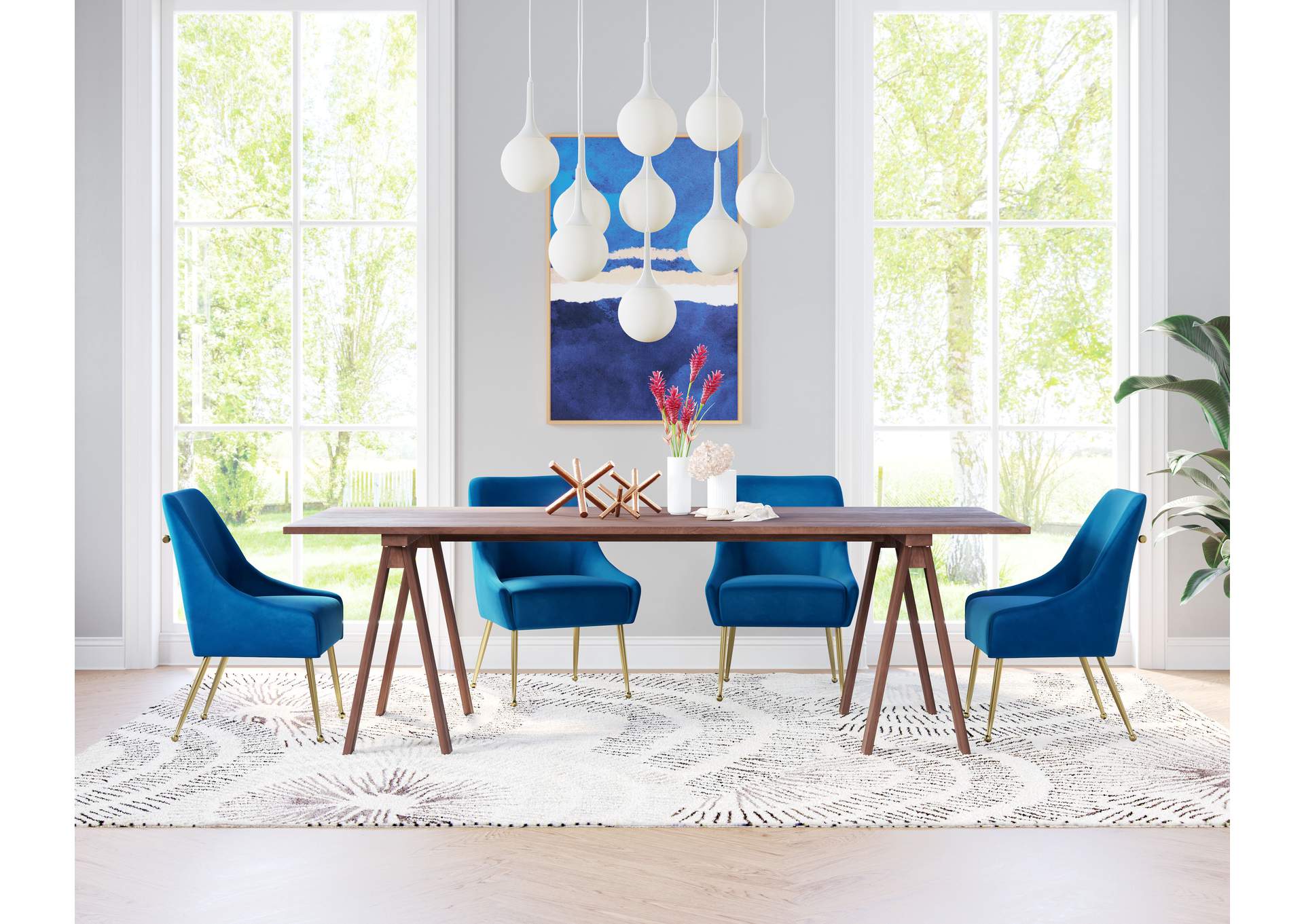 Maxine Dining Chair Navy Blue & Gold image 3
